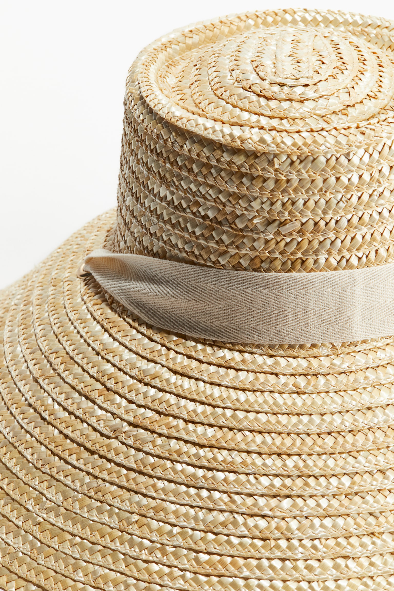 Strap Detail Straw Hat - Beige - 2