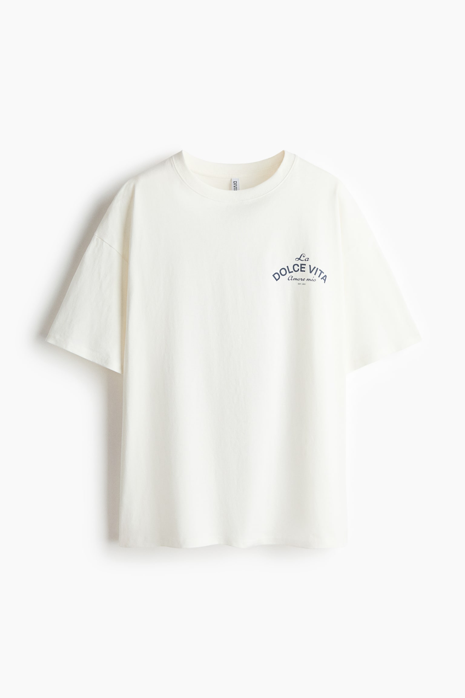 Oversized print-motif T-shirt - White/La Dolce Vita/Light beige/Macchiato/Dark grey/Espresso - 2