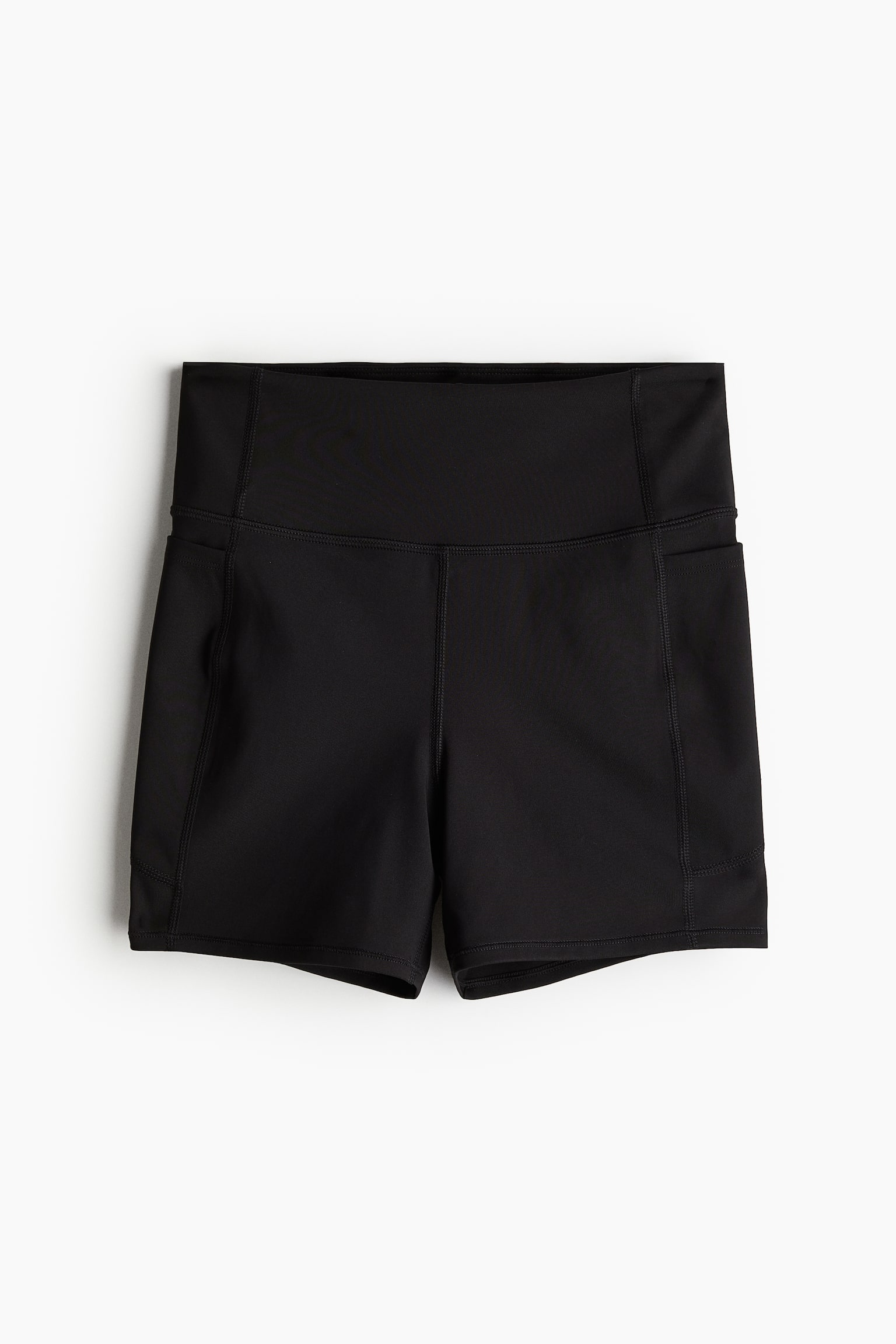 Pocket-detail sports hotpants in DryMove™ - Black/Khaki green - 2