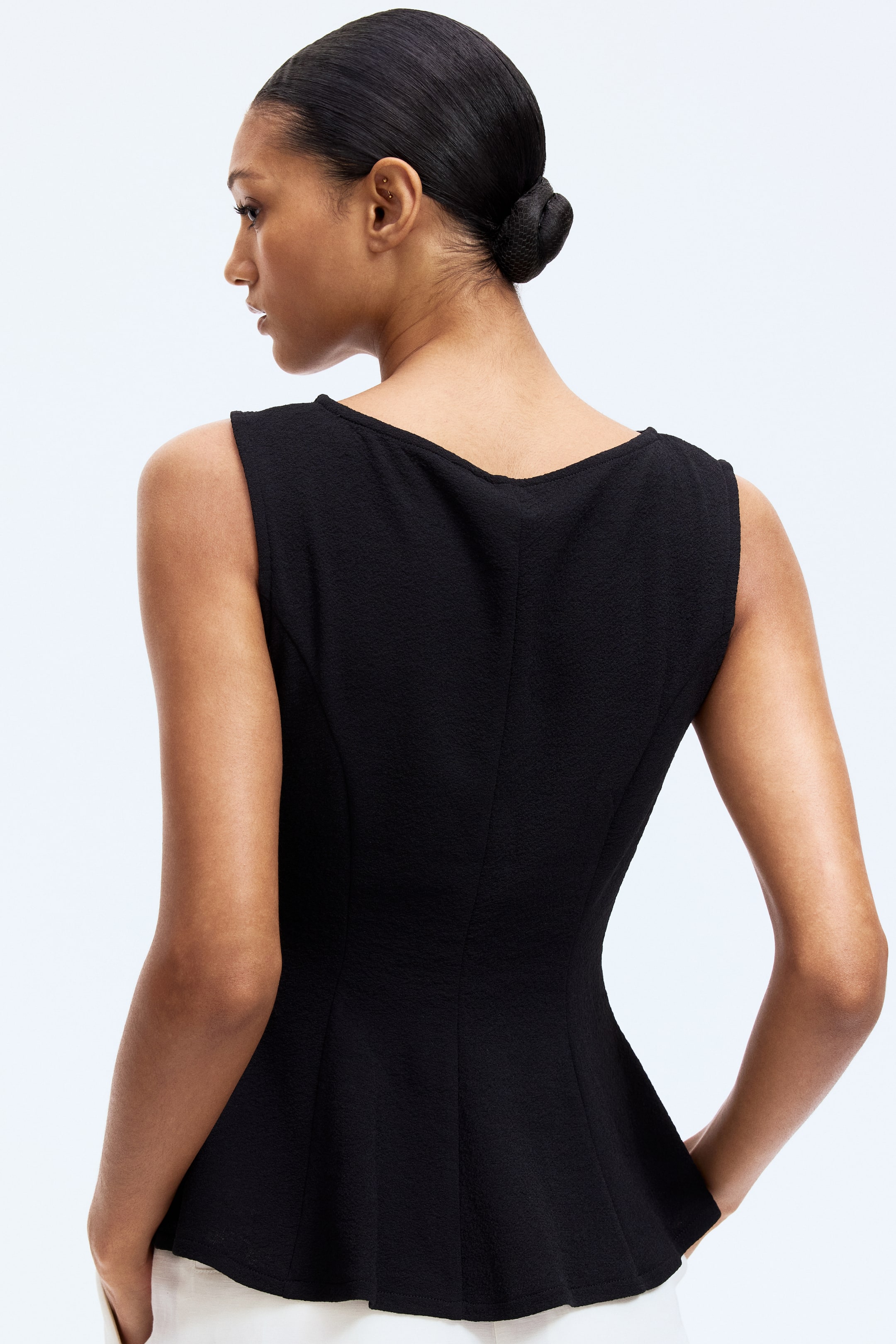 View larger image: Sleeveless peplum top - Black - Ladies | H&M IN 4