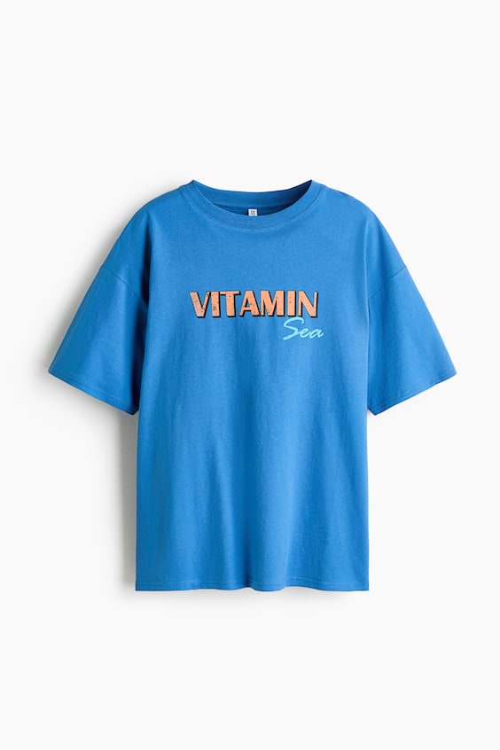 Женские футболки H&M Oversized Printed T-Shirt