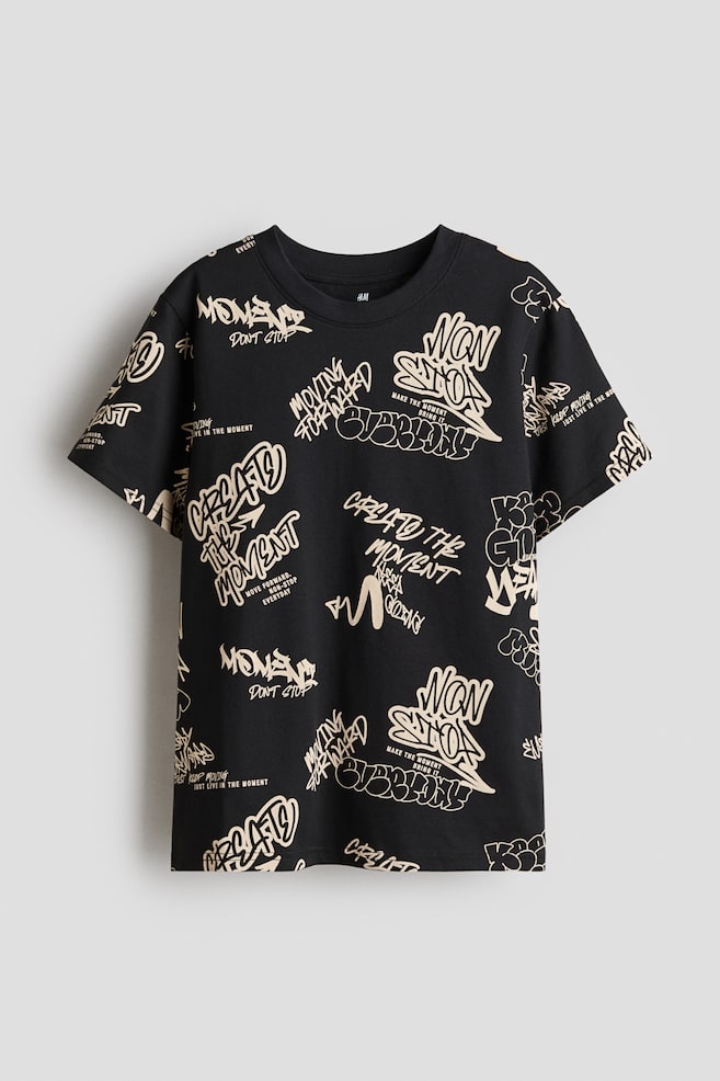 Printed cotton T-shirt - Black/Graffiti/Cream/NYC/White/Marbled/Light grey marl/NYC/Mint green/Offshore Break/Light blue/Marbled/Black/Graffiti/Black/Patterned/Beige/Surf Club - 1