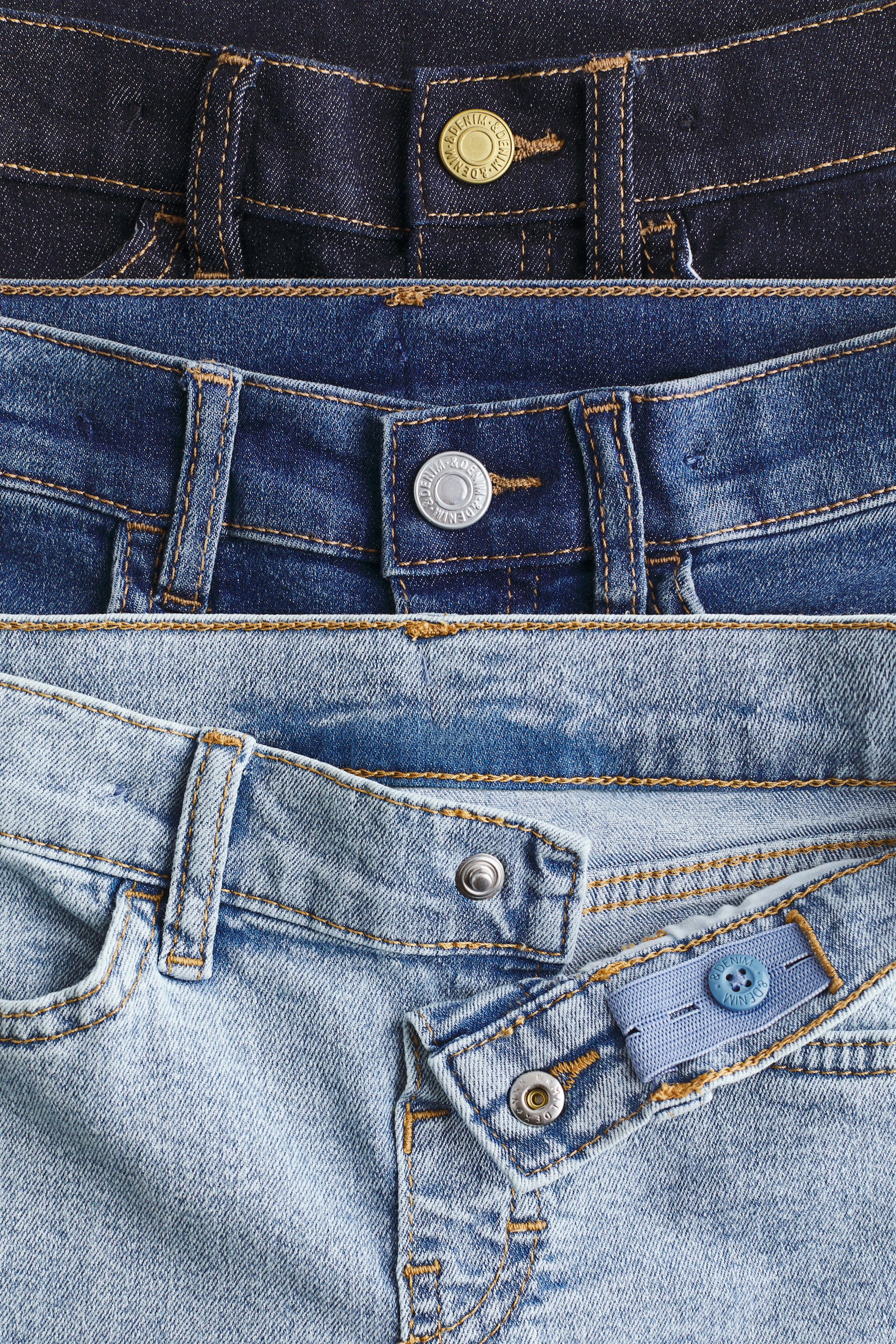 Büyük resmi görüntüle: 3'lü Comfort Stretch Slim Fit Jeans - Koyu kot mavisi/Kot mavisi - ÇOCUK | H&M TR 3