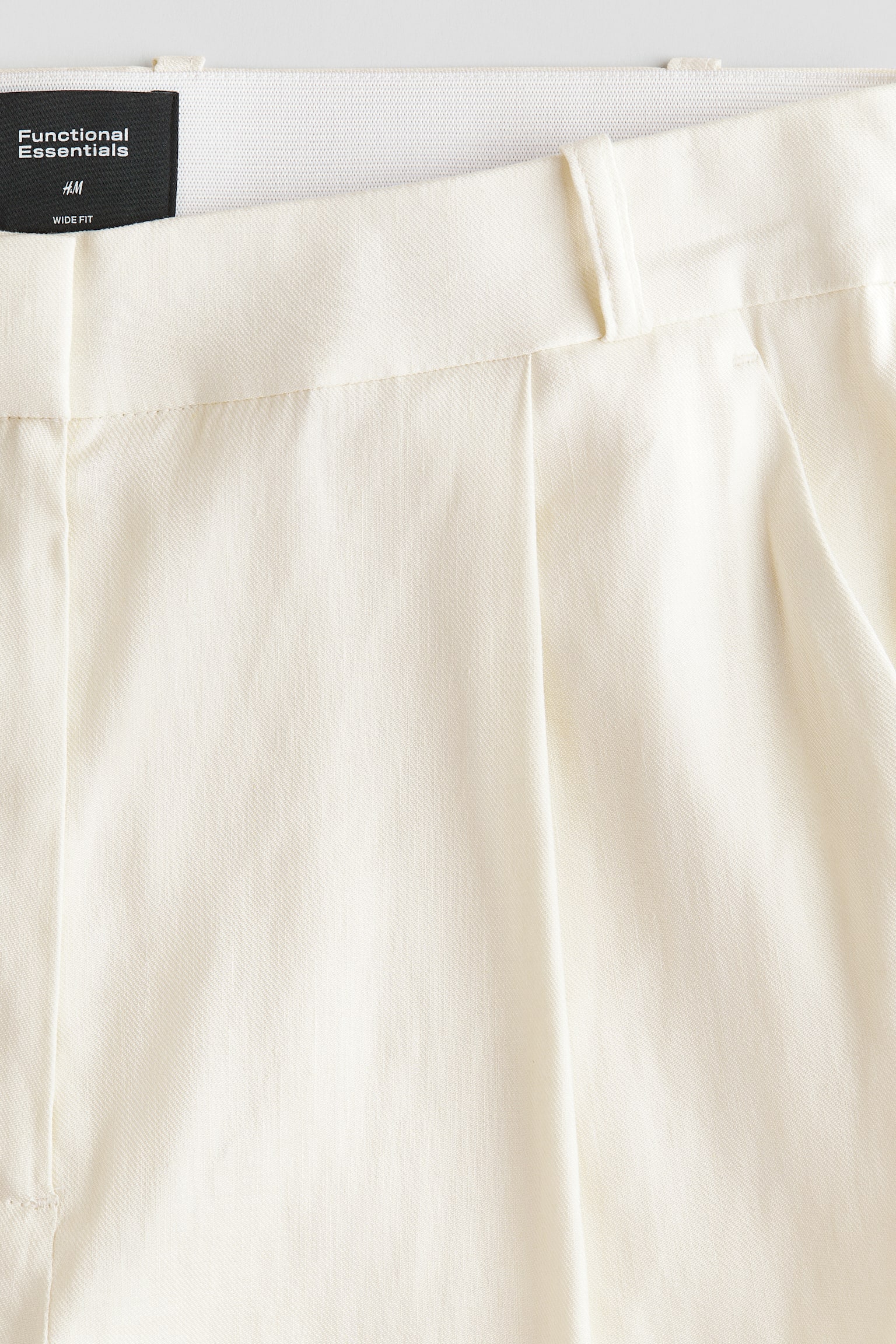 Wide linen-blend tailored trousers - Cream/Dark brown/Black - 9