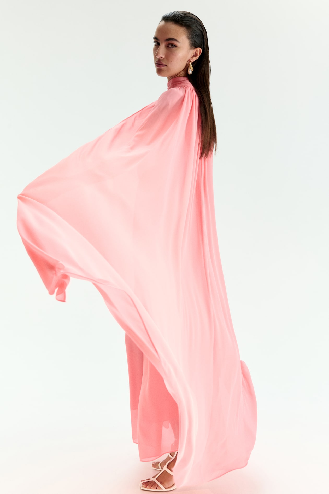 Draped Cape-Detail Dress - image 2