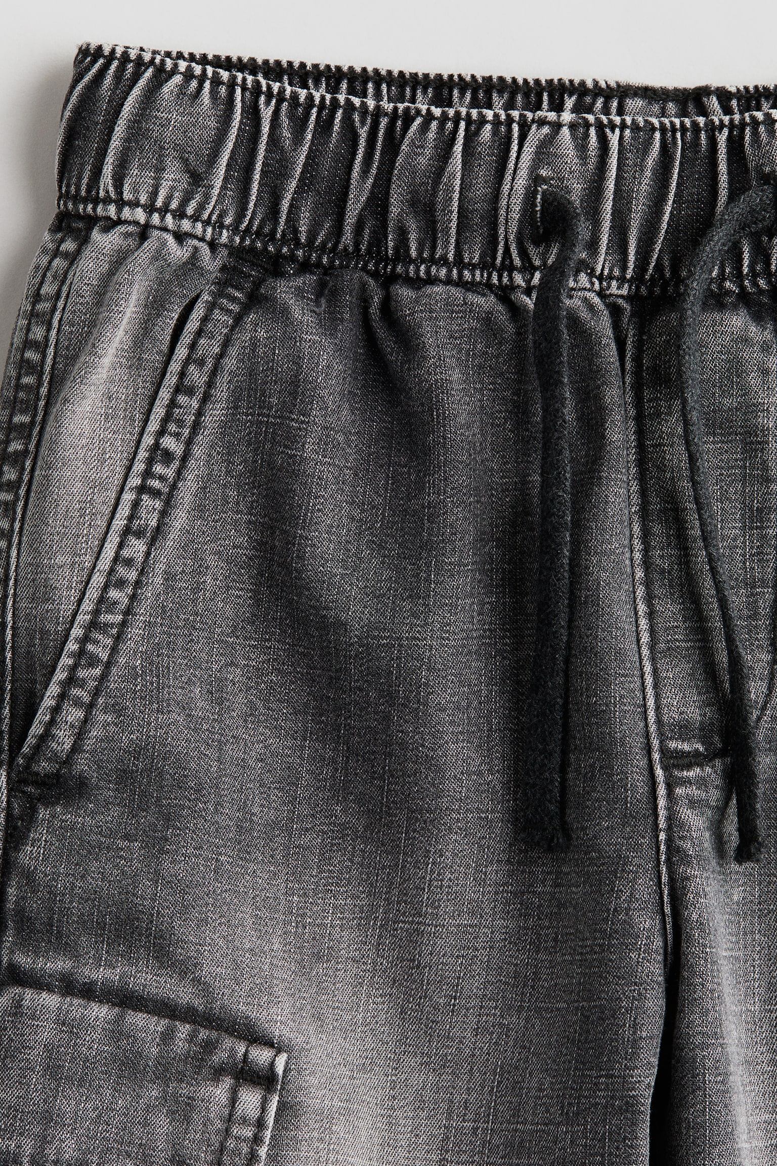 Denim cargo shorts - Dark grey denim - 4