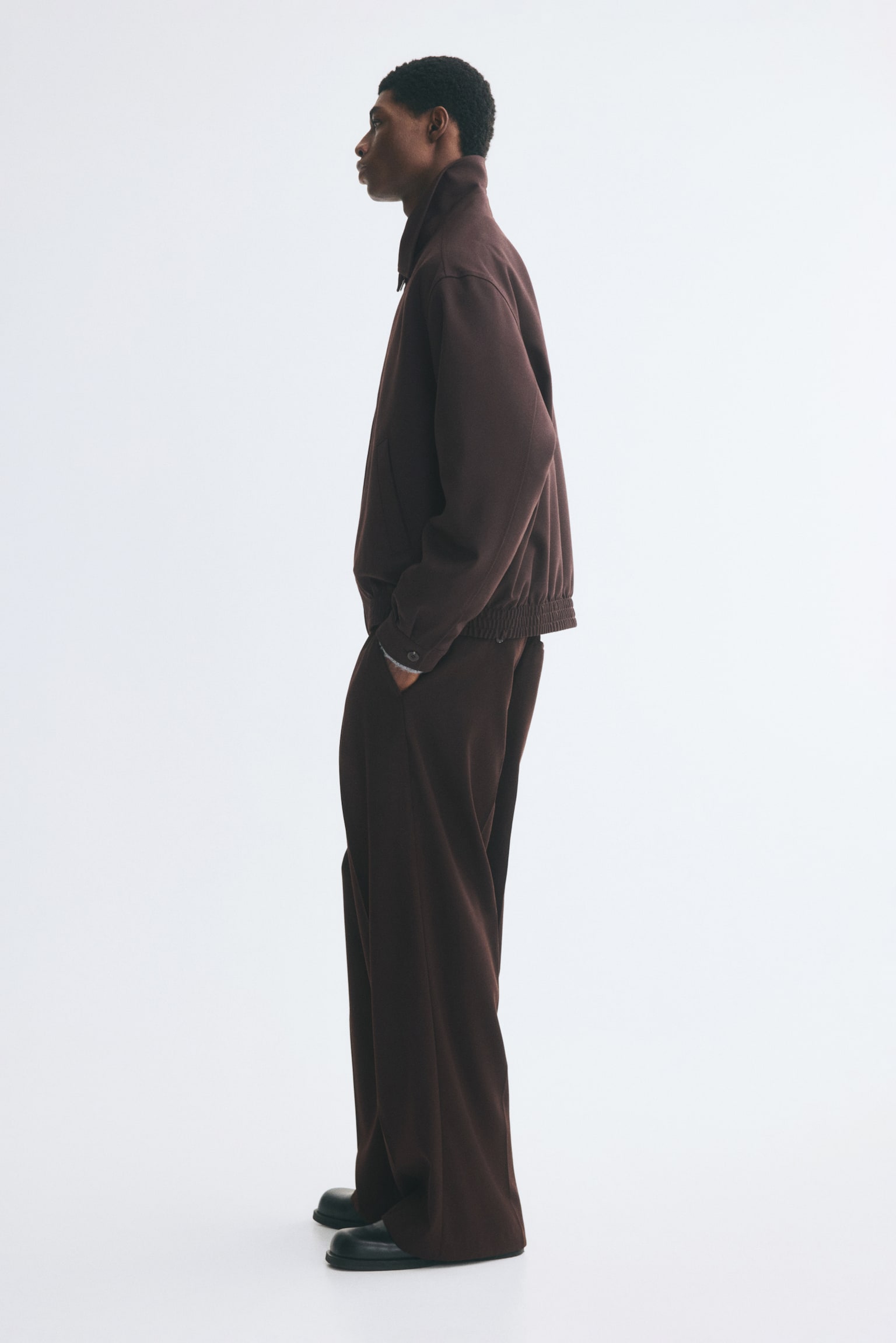 Мужская куртка H&M Jacket with Collar, цвет: Тёмный коричневый — фото 6