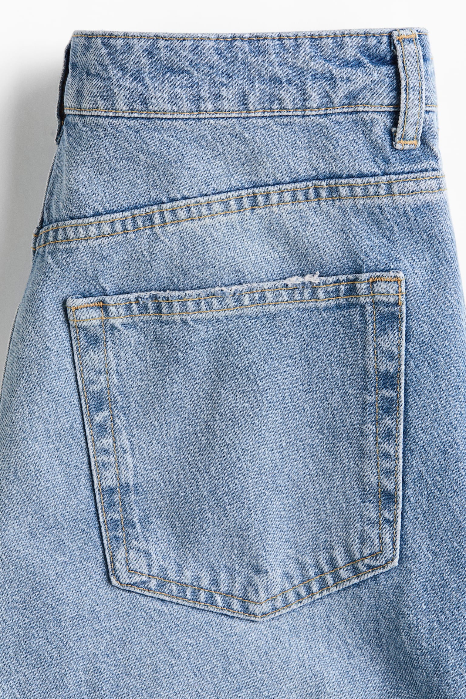 Straight High Waist Jeans avec foulard - Bleu denim clair/blanc/Bleu denim/orange - 5