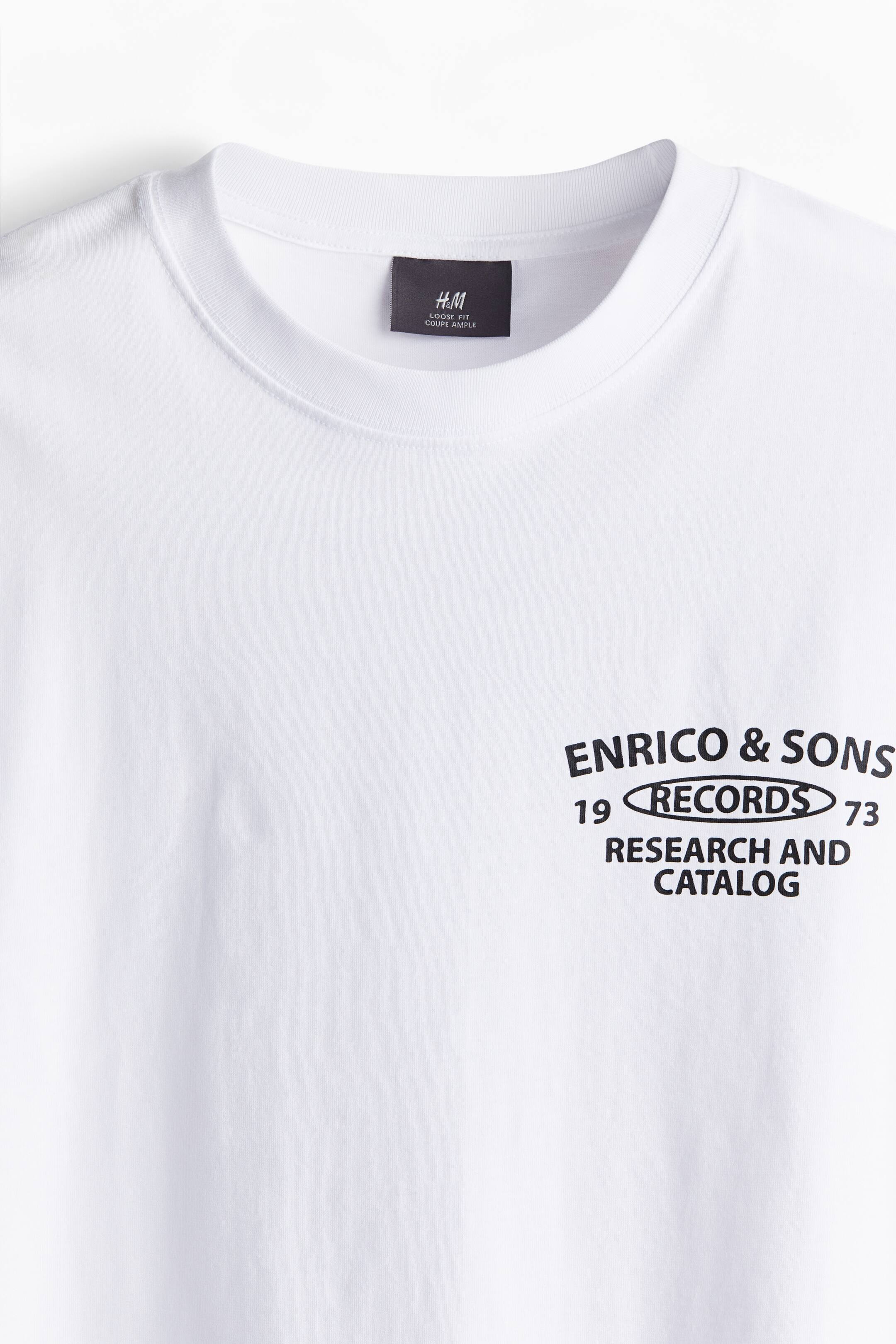 Loose Fit Printed T-shirt - White/Enrico & Sons - Men | H&M CA