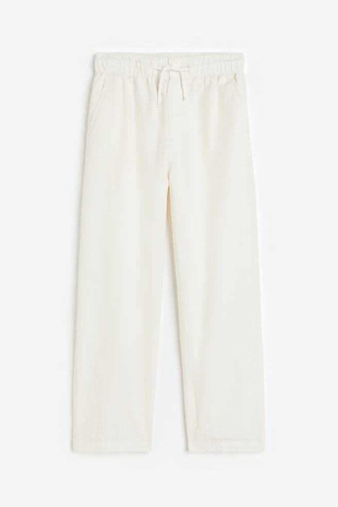Loose Fit linen-blend trousers - White/Light beige/Light khaki green/Light grey-blue/dc - 1