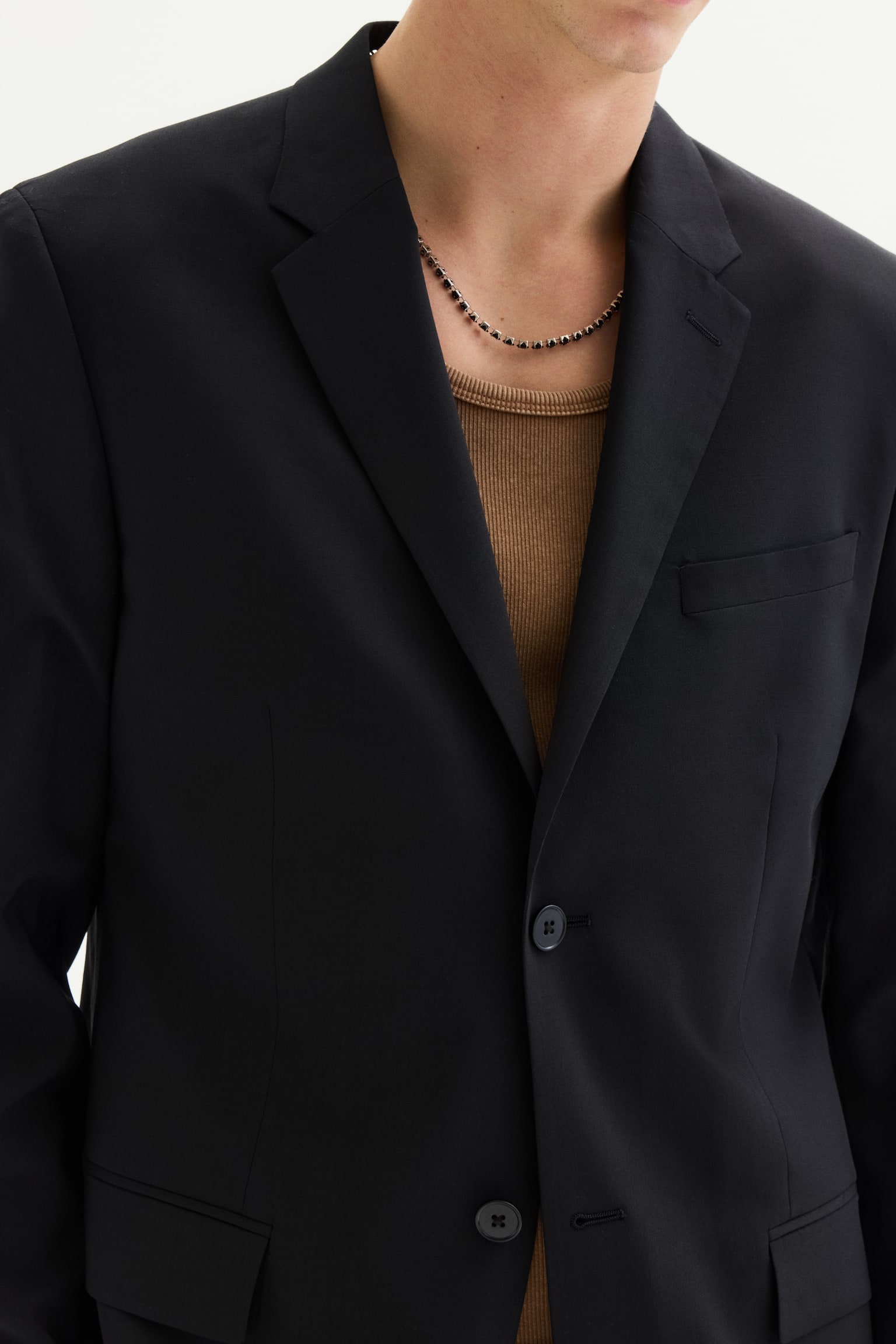 Slim Fit Wool-blend jacket - Black/Dark grey/Navy blue - 3