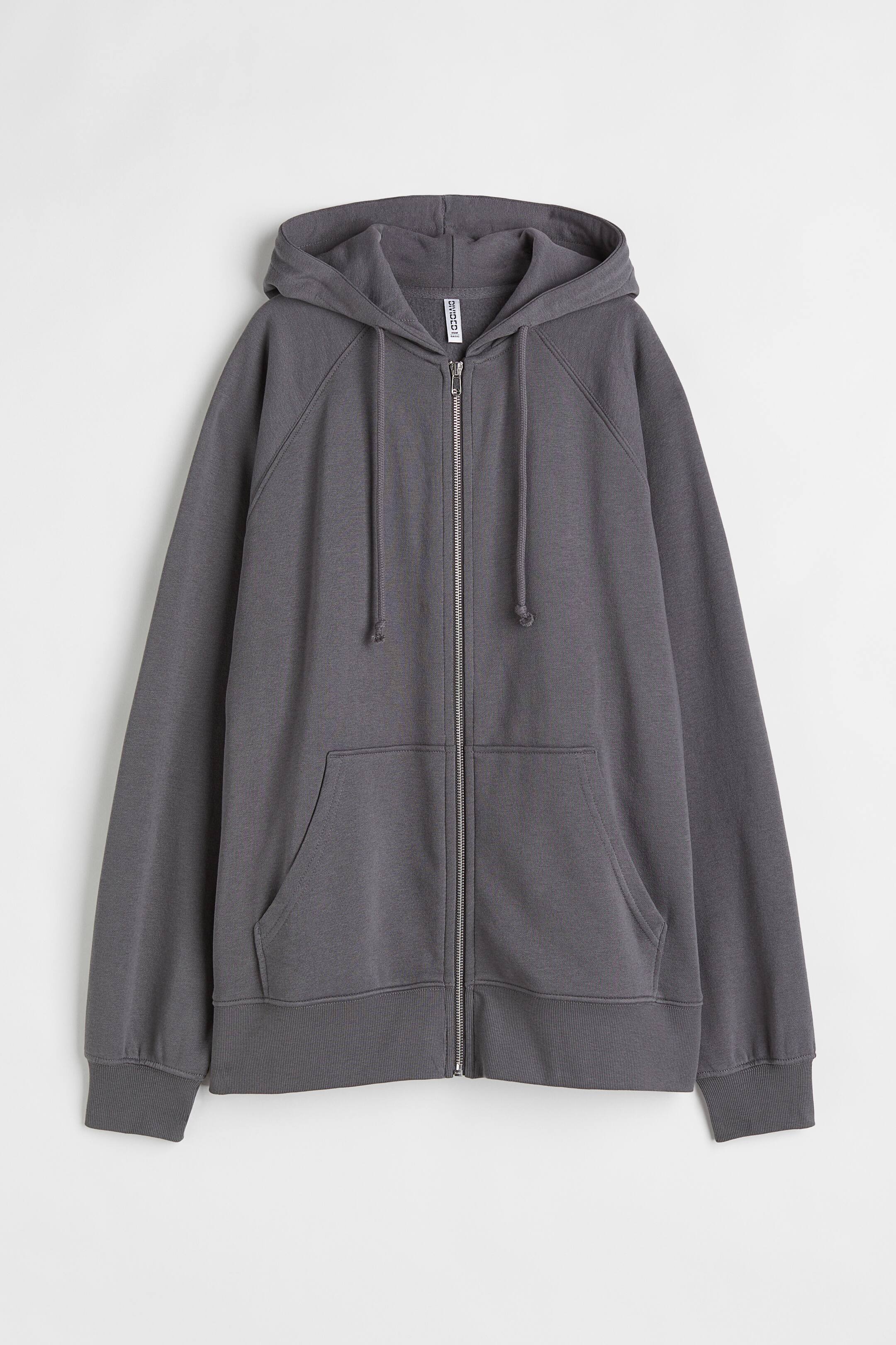 View larger image: Oversized zip-through hoodie - Dark grey - Ladies | H&M 1