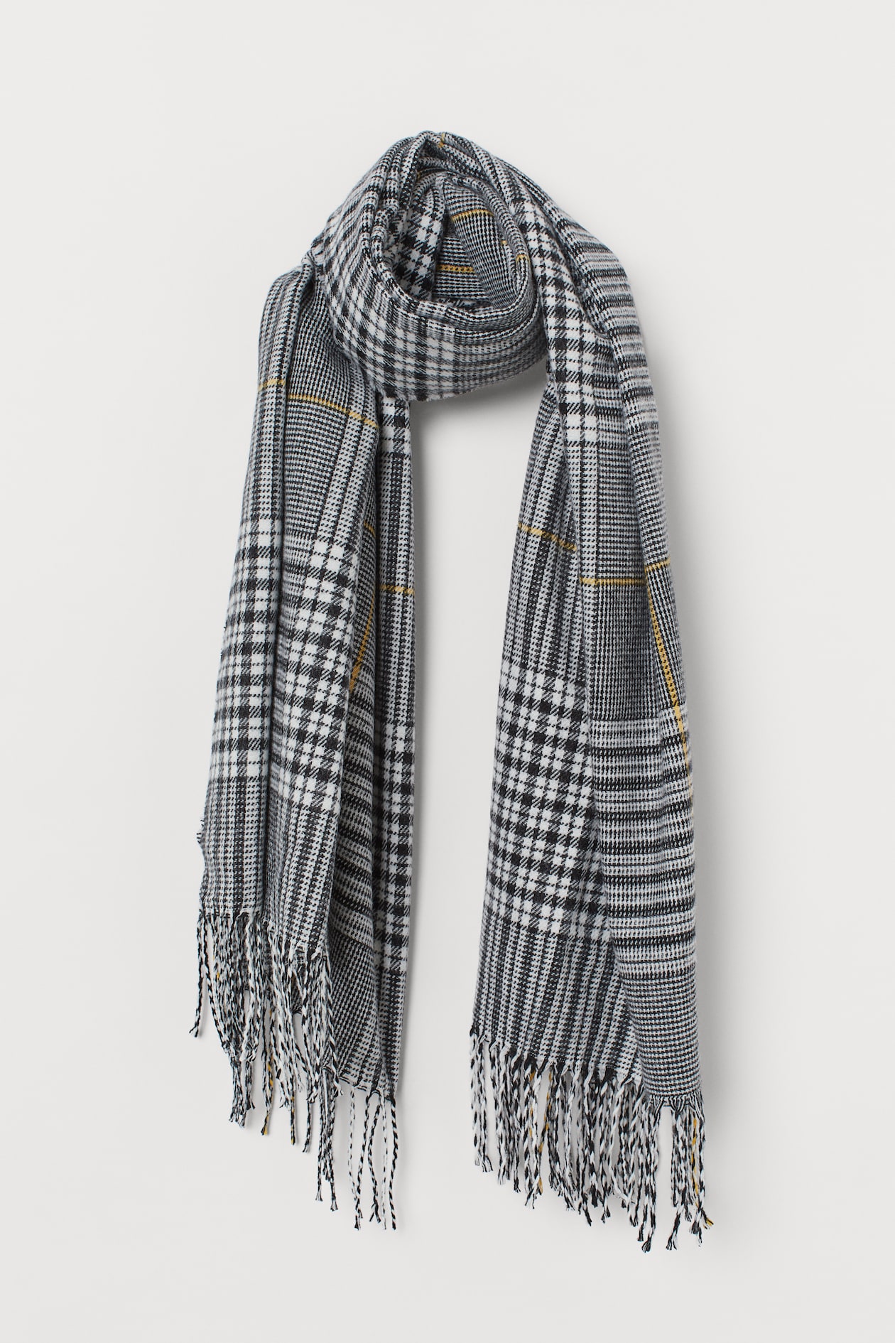 Jacquard-weave Scarf - Black/plaid - Ladies | H&M US