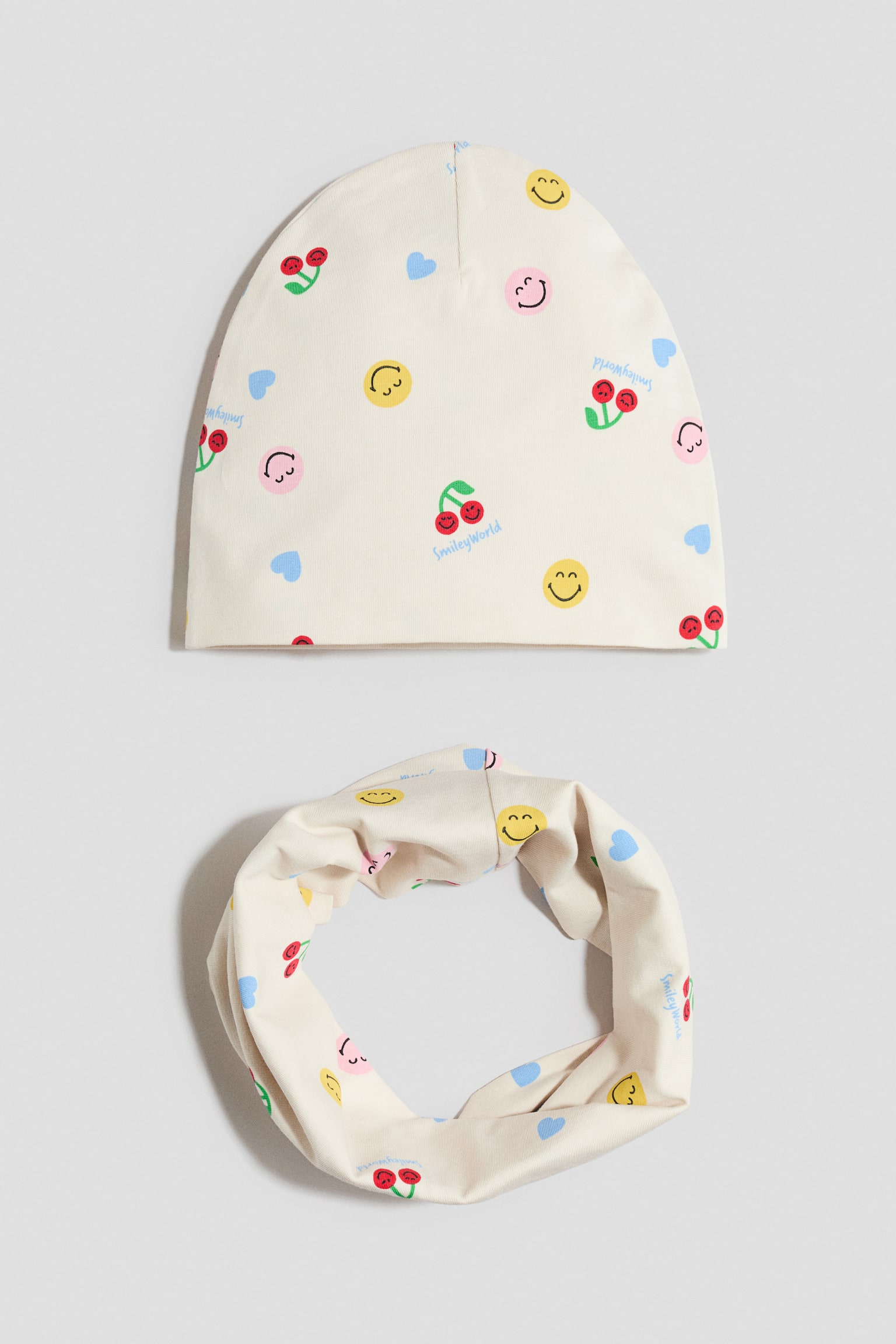 Komplet 2-częściowy czapka i szalik-komin - Kremowy/SmileyWorld®