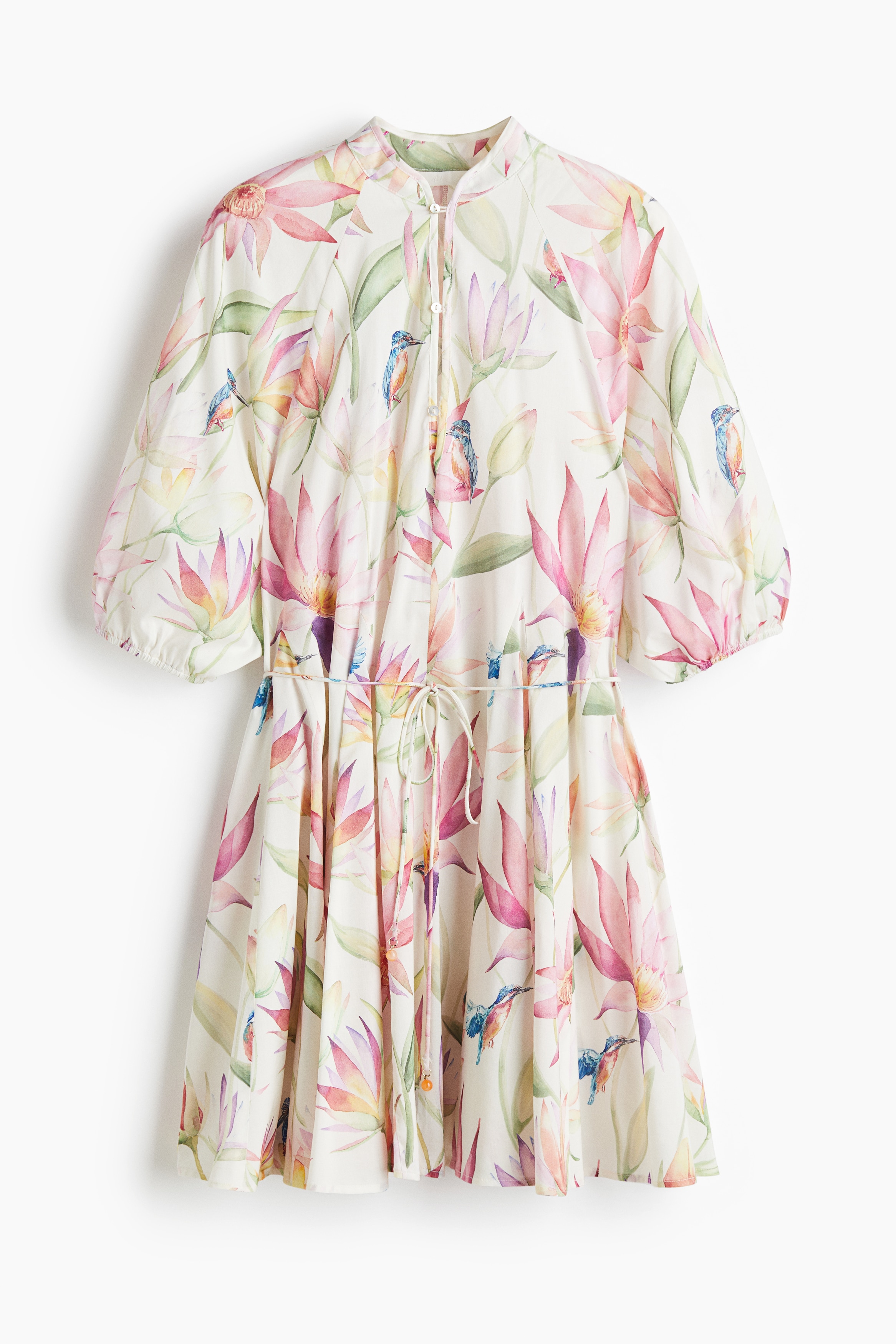 Tie-Belt Dress - White/floral/White/lemons/Black/floral