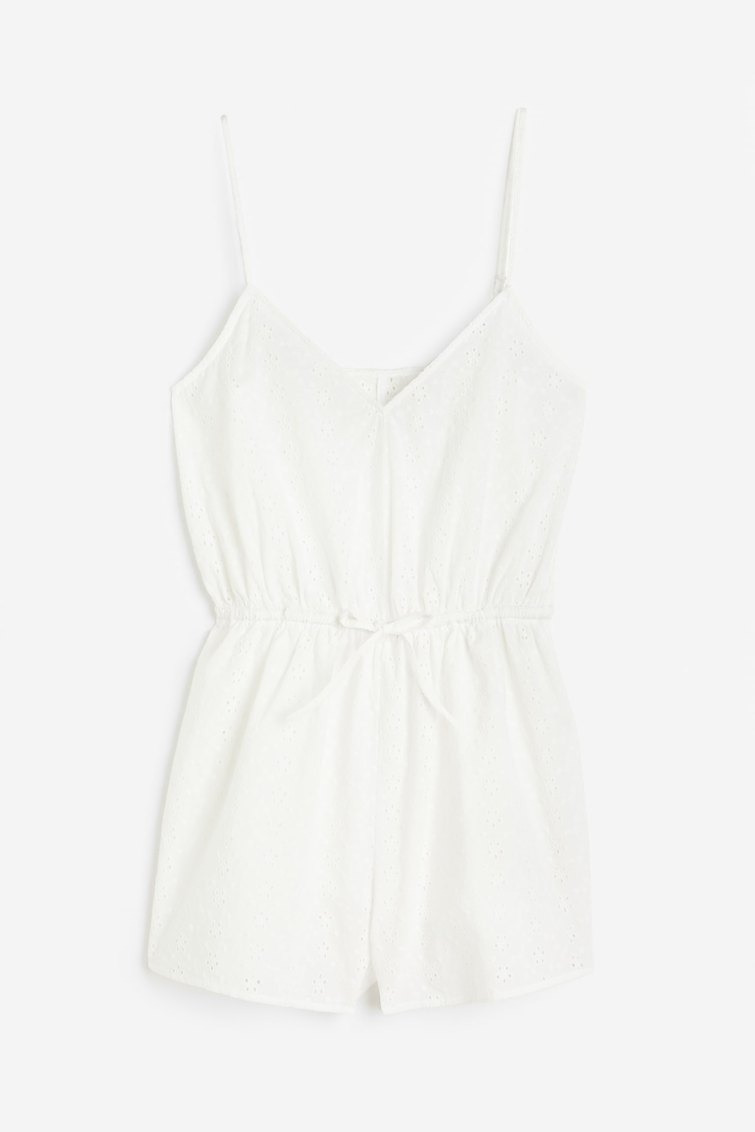 Broderie anglaise playsuit - White - 1