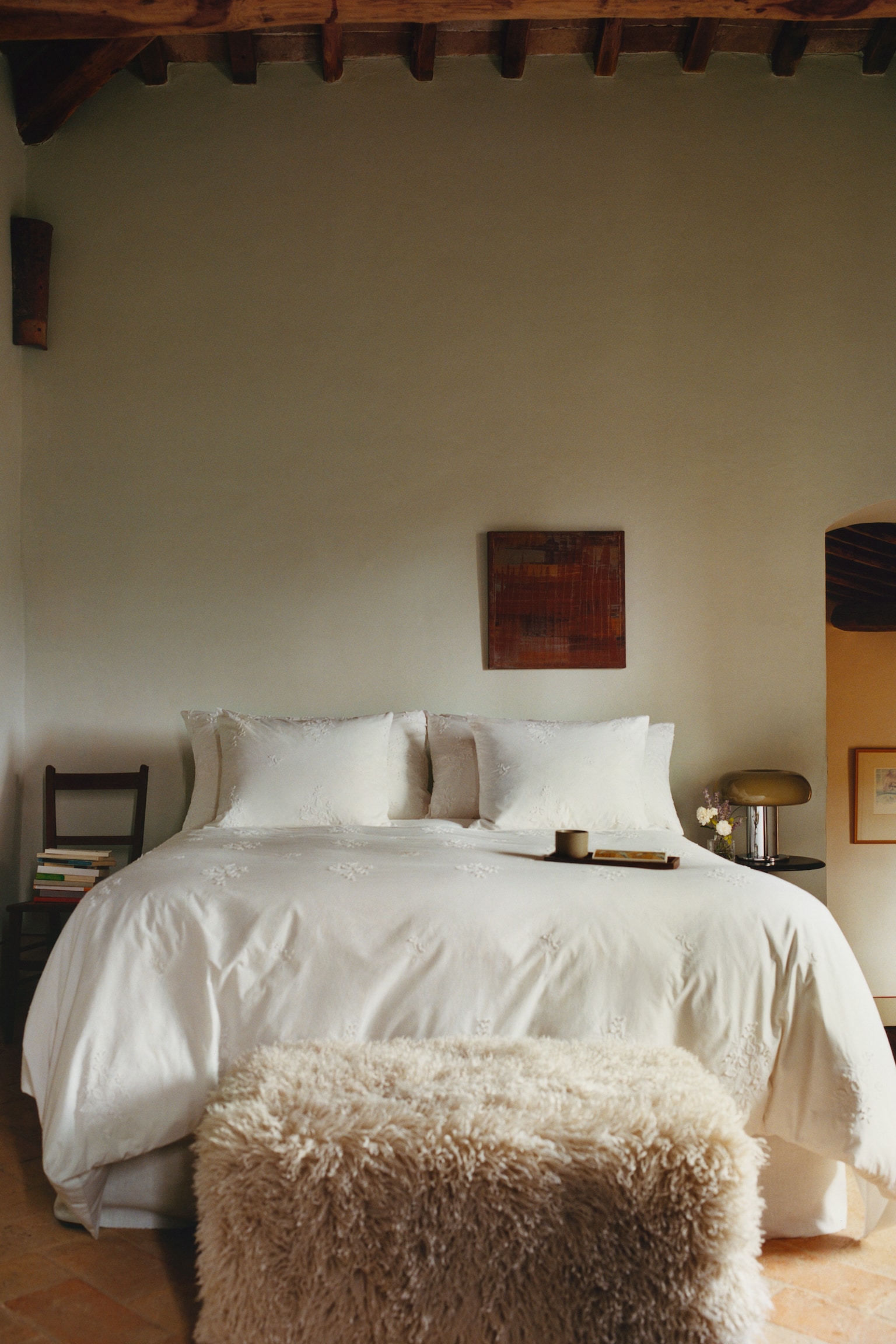 Μεταλλικό επιτραπέζιο φωτιστικό - Λαδί/Ανοιχτό μπεζ - 6