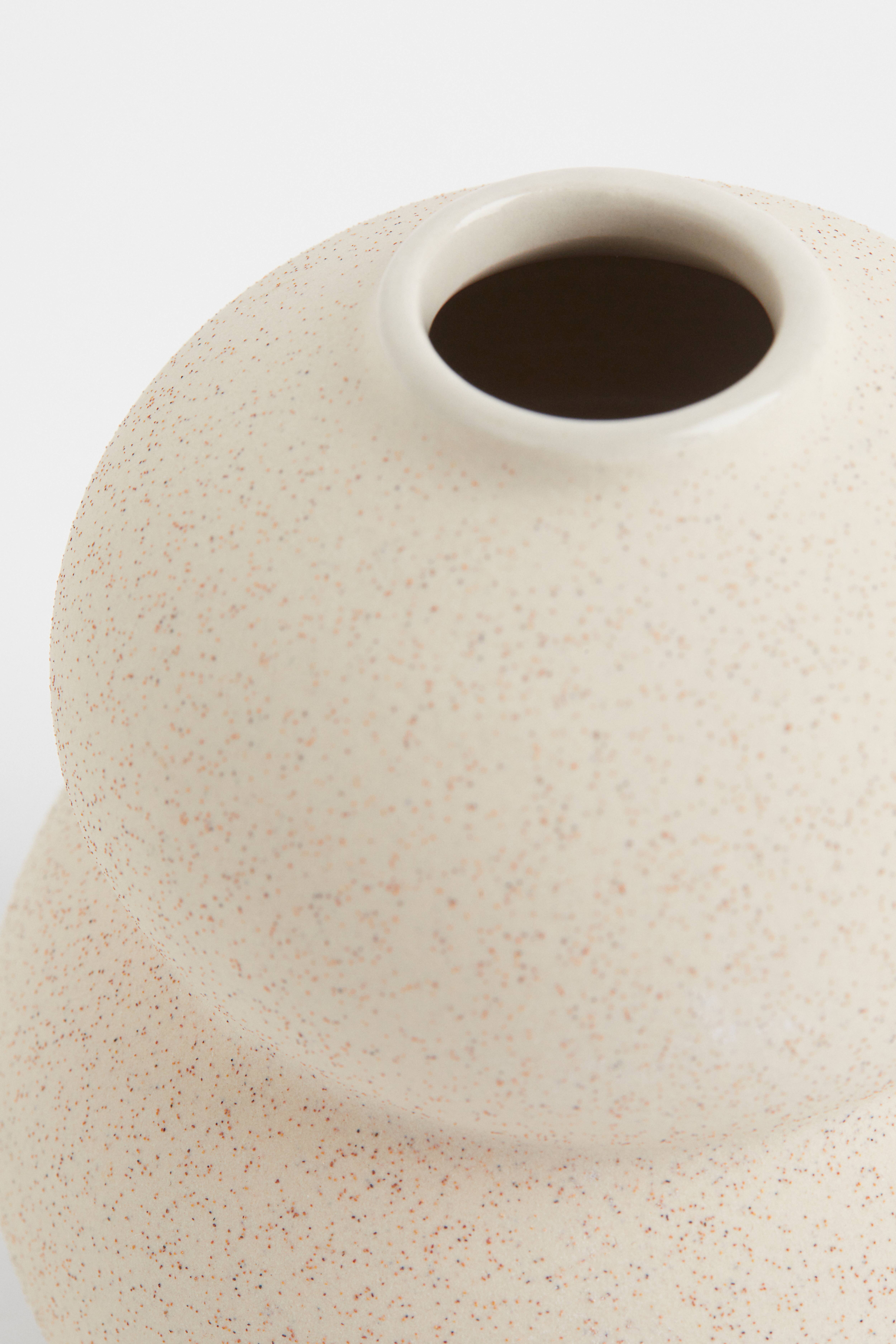 (PRICE FIRM) H&M Light Beige Ceramic Vase - Arch sale Vase - U Shape Vase - H&M Vase