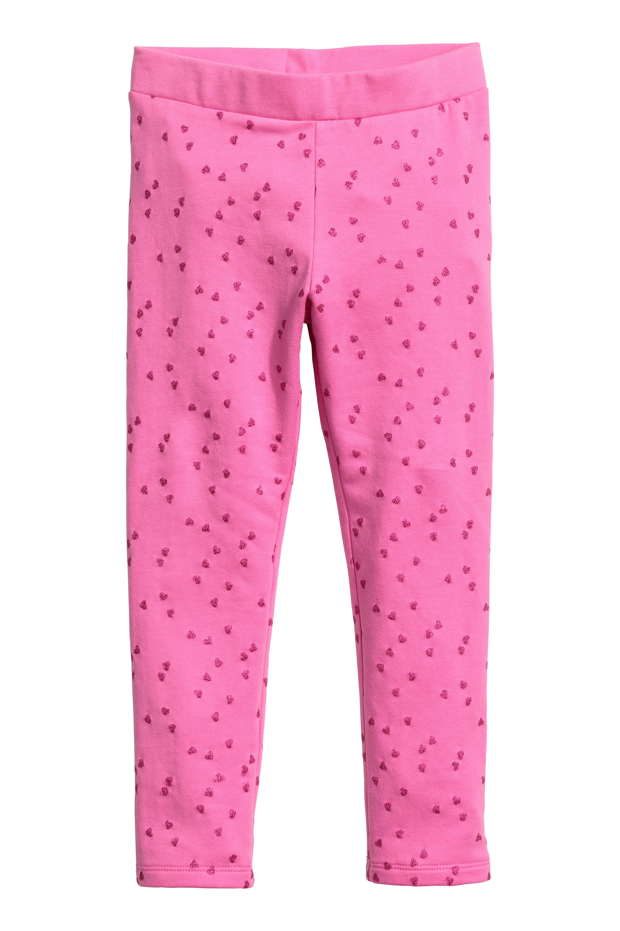 View larger image: Sturdy jersey leggings - Cerise/Heart - Kids | H&M GB 1
