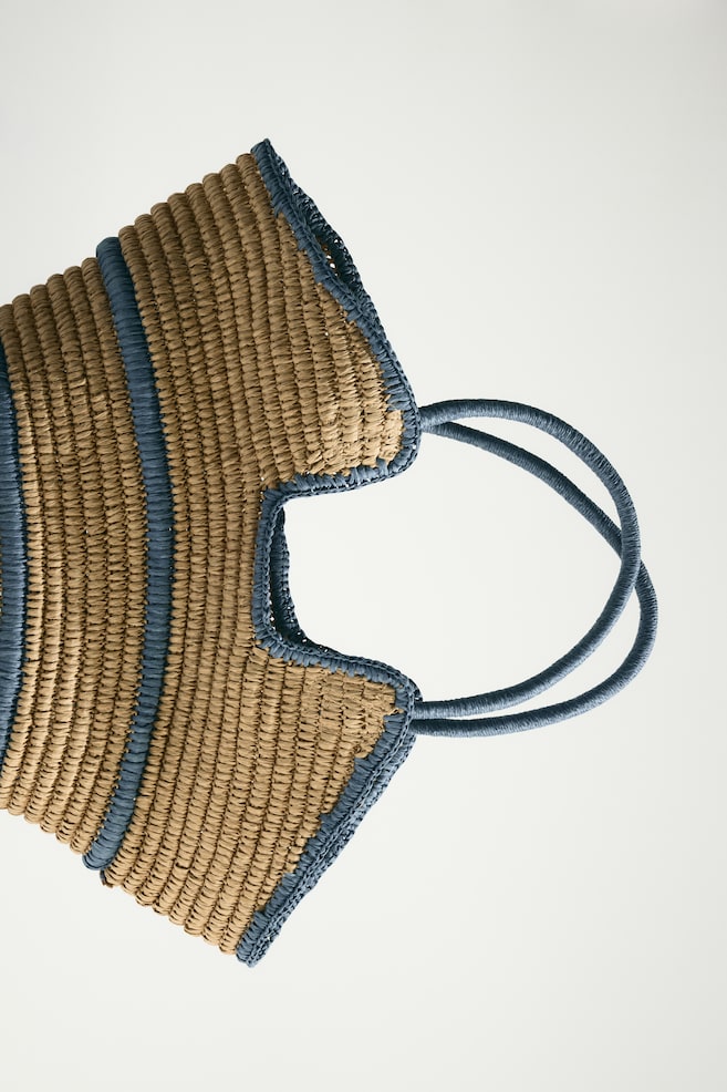 Straw Shopper - Light beige/striped - 2