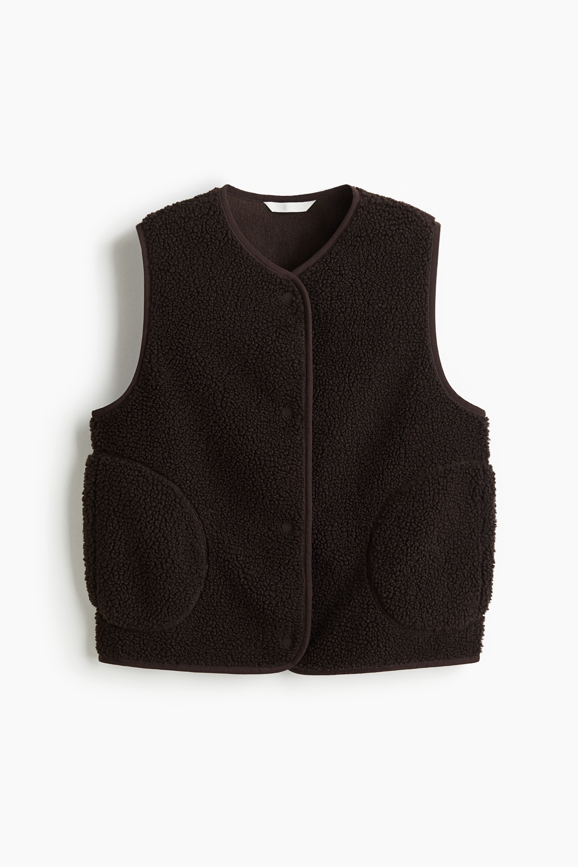 Teddy gilet - Dark brown/Light beige