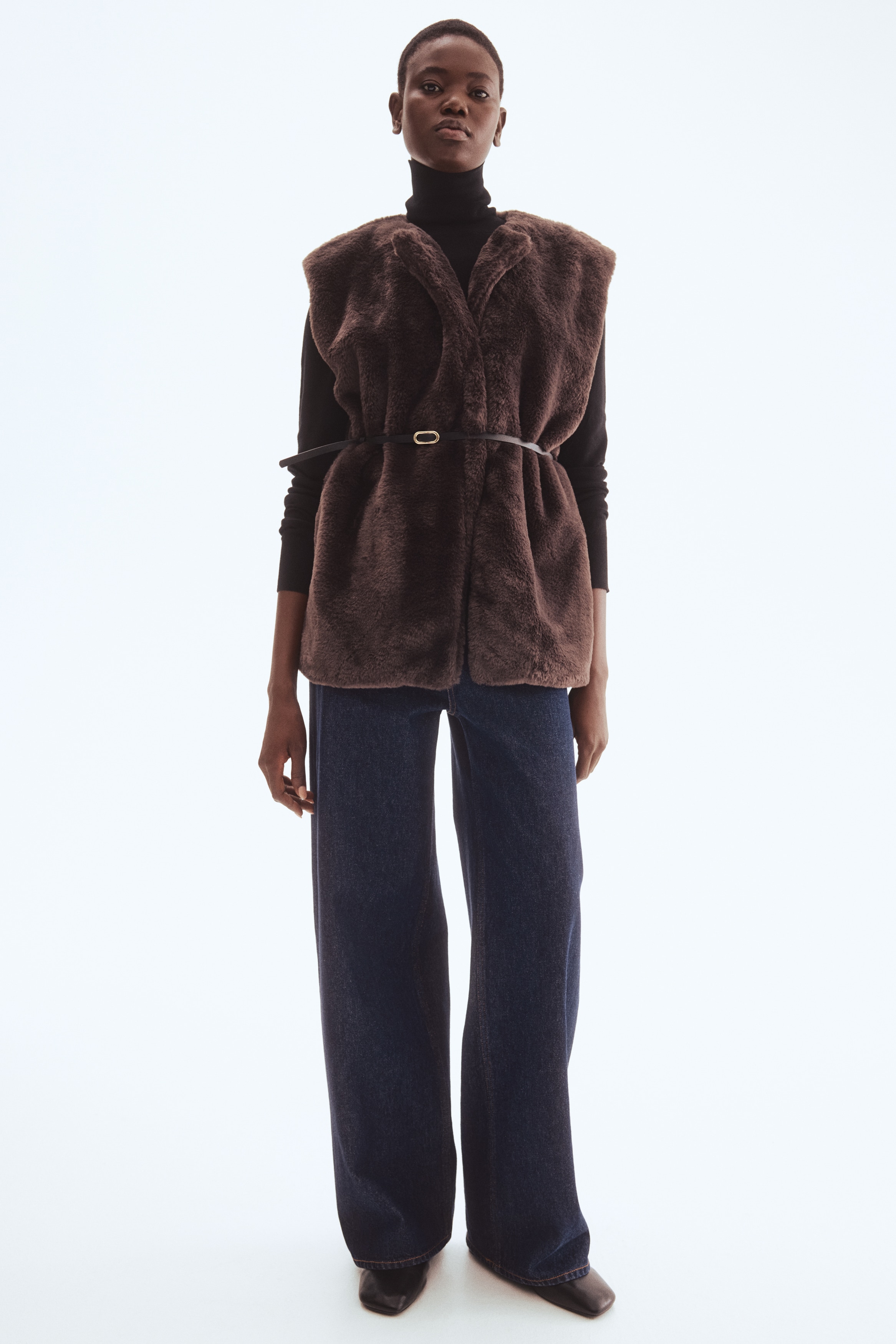 Women's Dark brown Belted Vest | H&M CA
