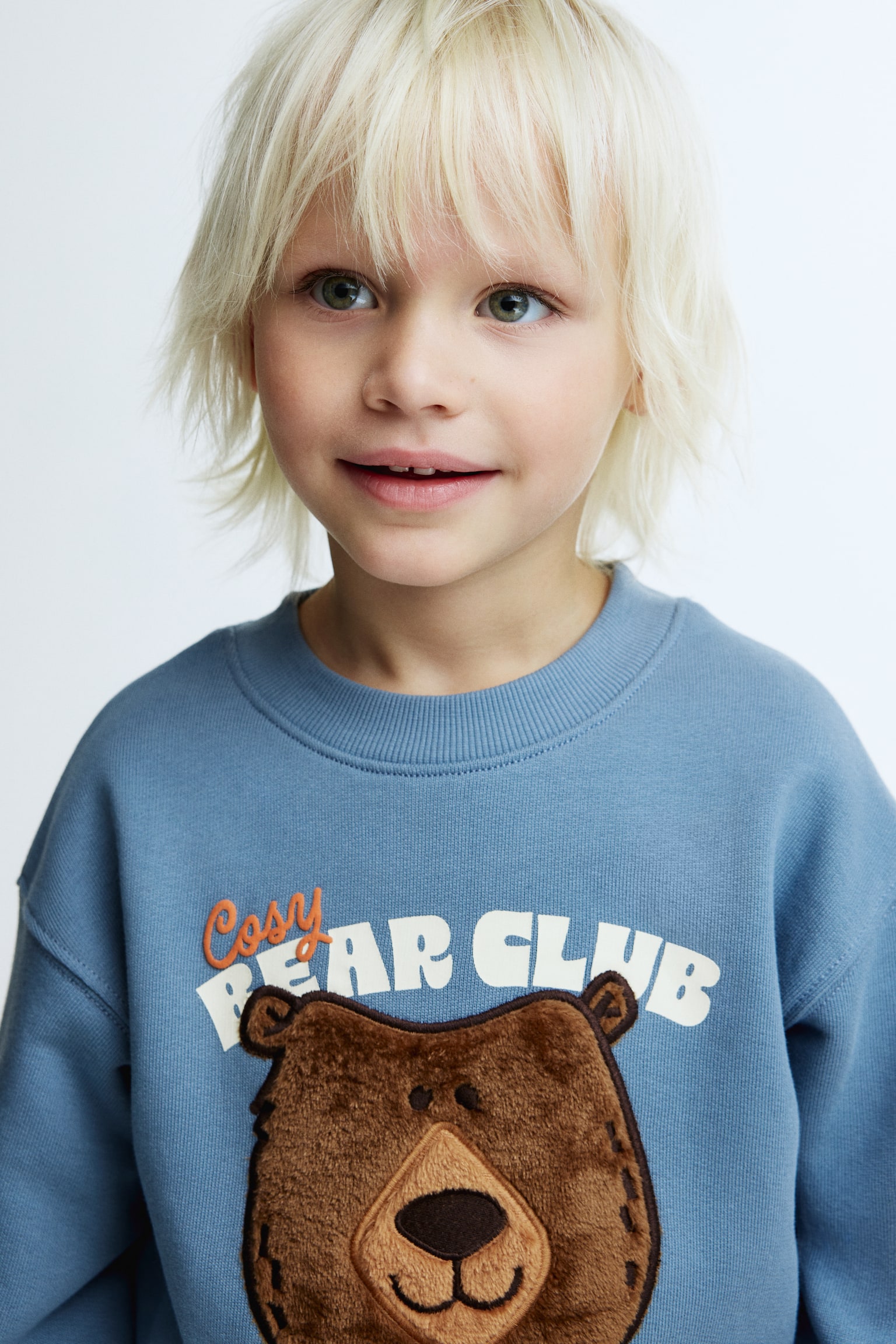 Printed crew-neck sweatshirt - Blue/Cosy Bear Club/Navy blue/Aspen/Cream/Paris/Navy blue/Saturn - 3