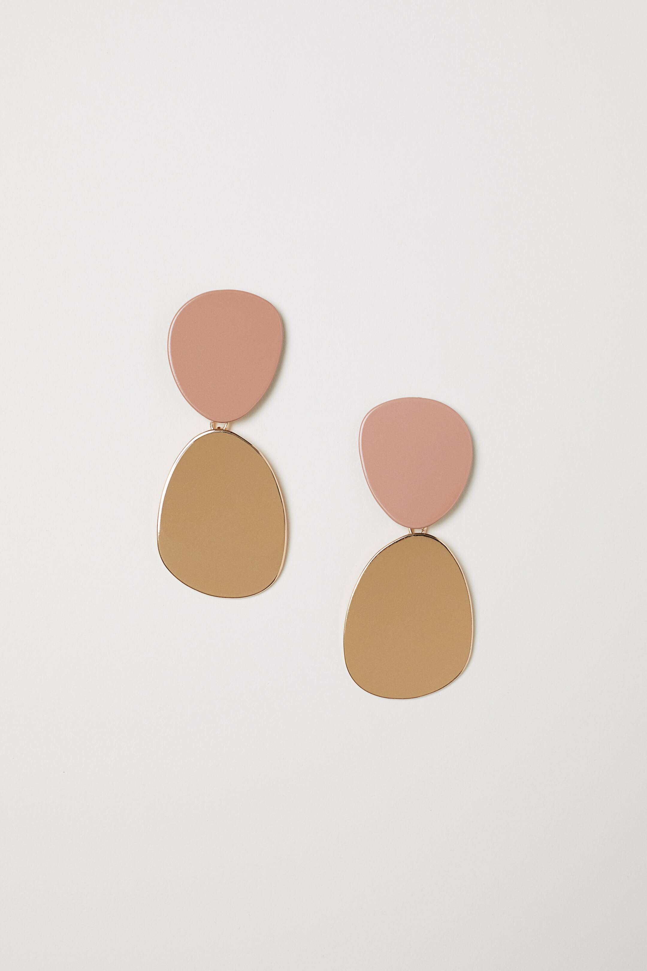 View larger image: Large earrings - Powder pink/Gold-coloured - Ladies | H&M GB 1