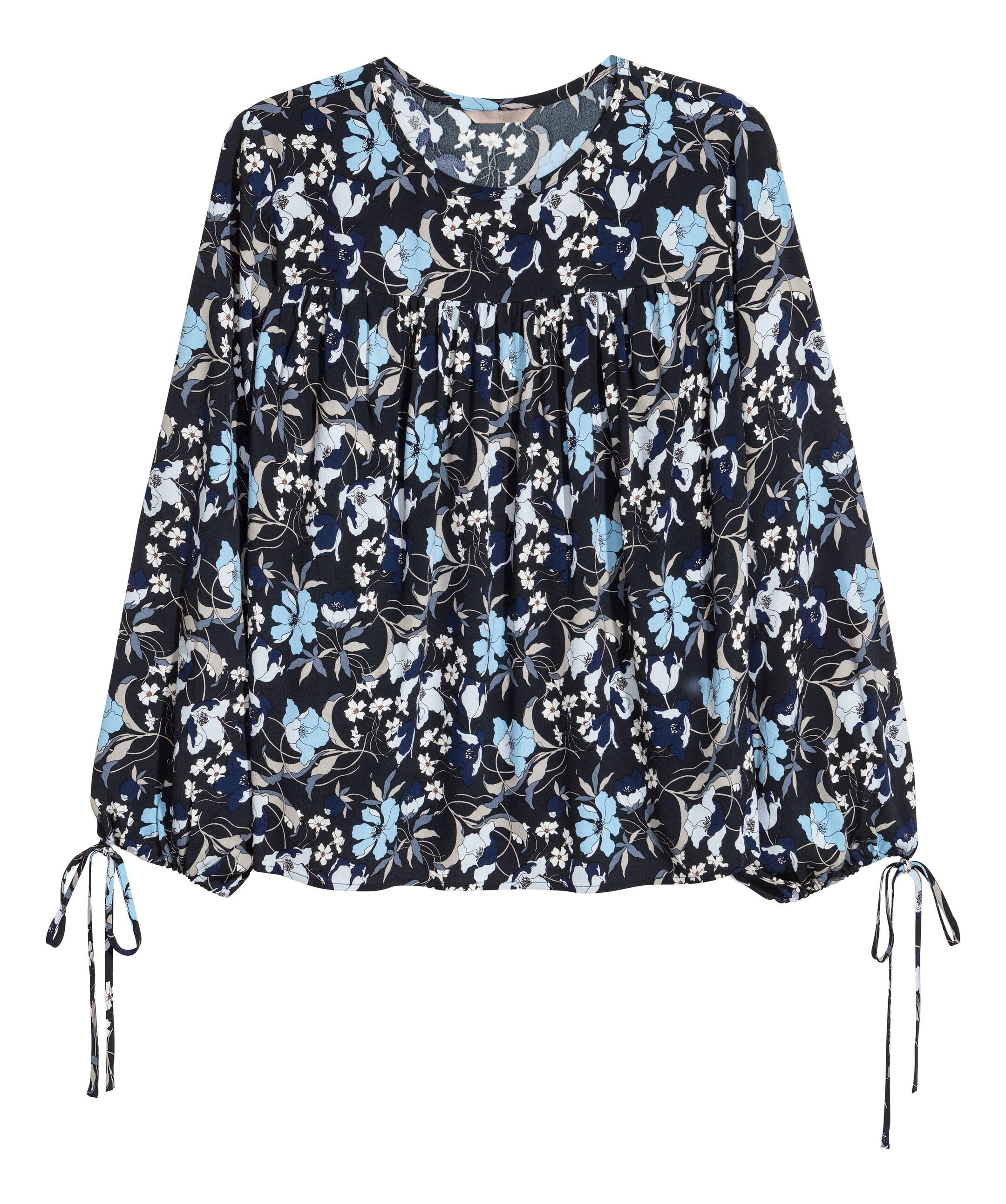 View larger image: H&M+ Patterned Blouse - Dark blue/floral - Ladies | H&M CA 1