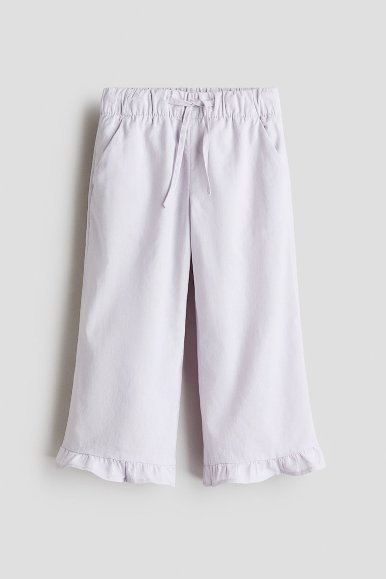 Pantalone od mešavine lana s učkurom