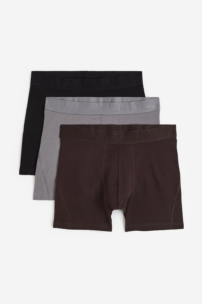 3-pack Xtra Life™ mid trunks - Brown/Grey/Black - 1