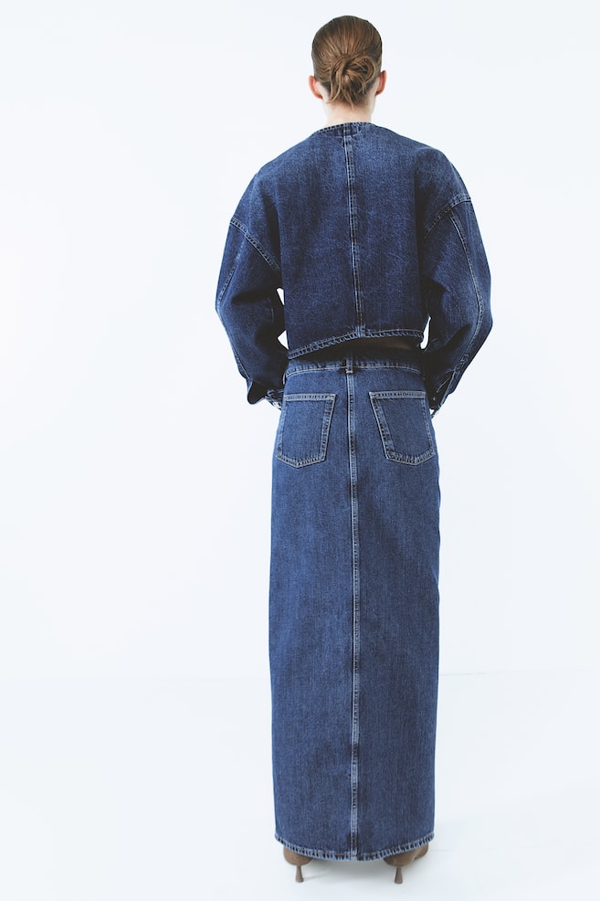 Denim maxi skirt - Dark denim blue - 5