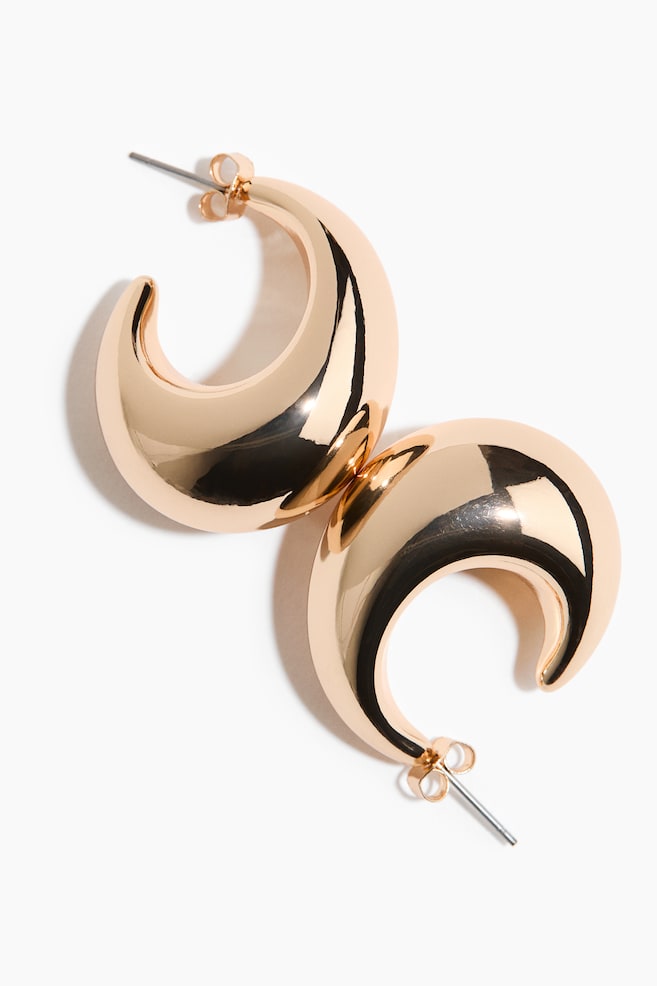Teardrop Hoop Earrings - Gold-colored - 1