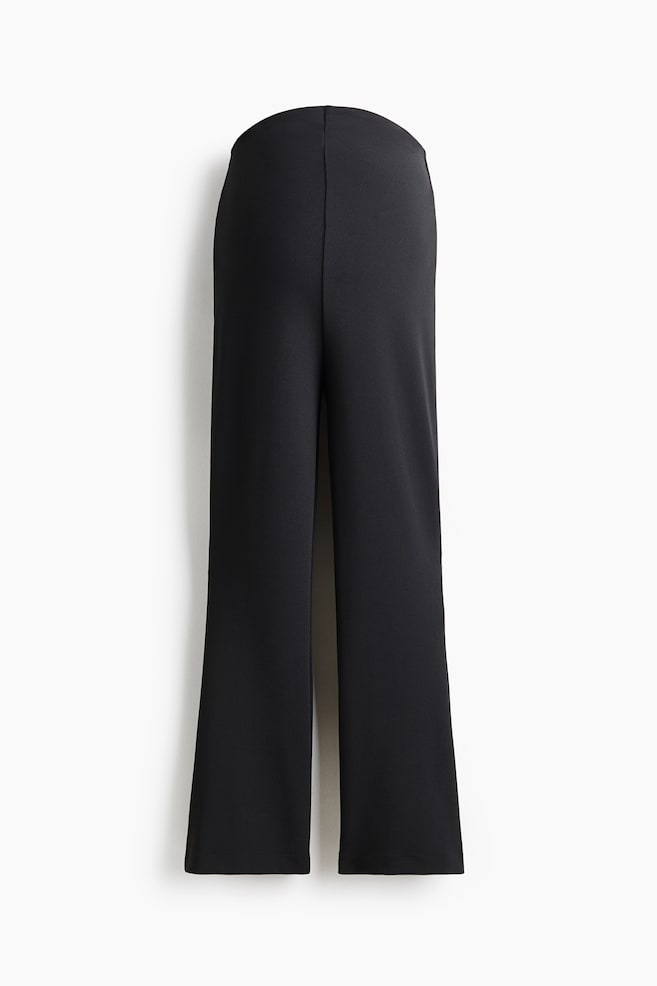 MAMA Flared broek van interlocktricot - Zwart - 1