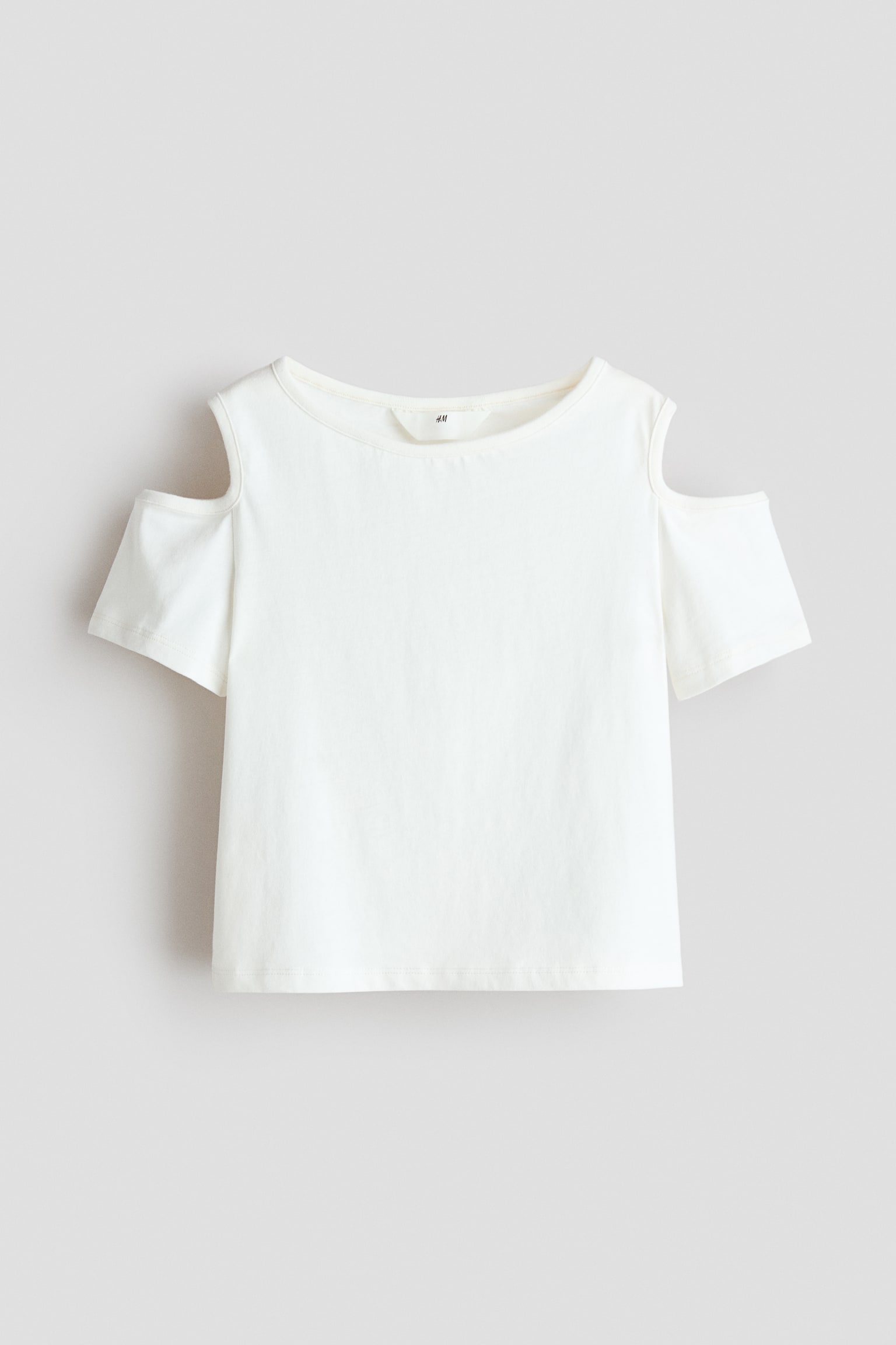 Top in cotone con spalle scoperte - Bianco