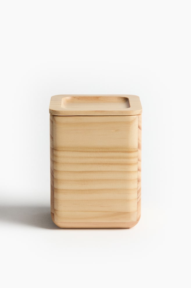 Tall wooden organiser box - Beige - 1