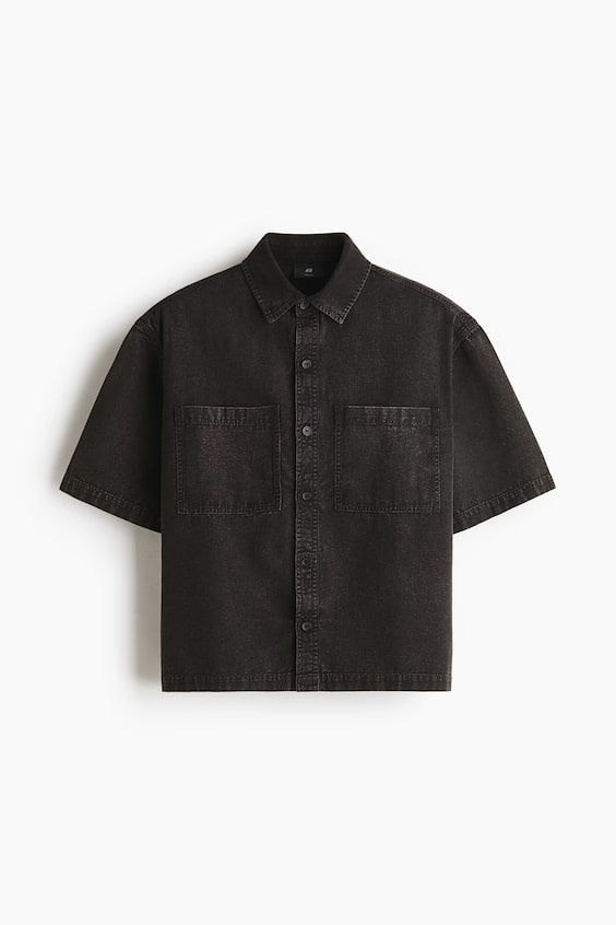 Мужские рубашки H&M Relaxed-Fit Cotton Canvas Shirt