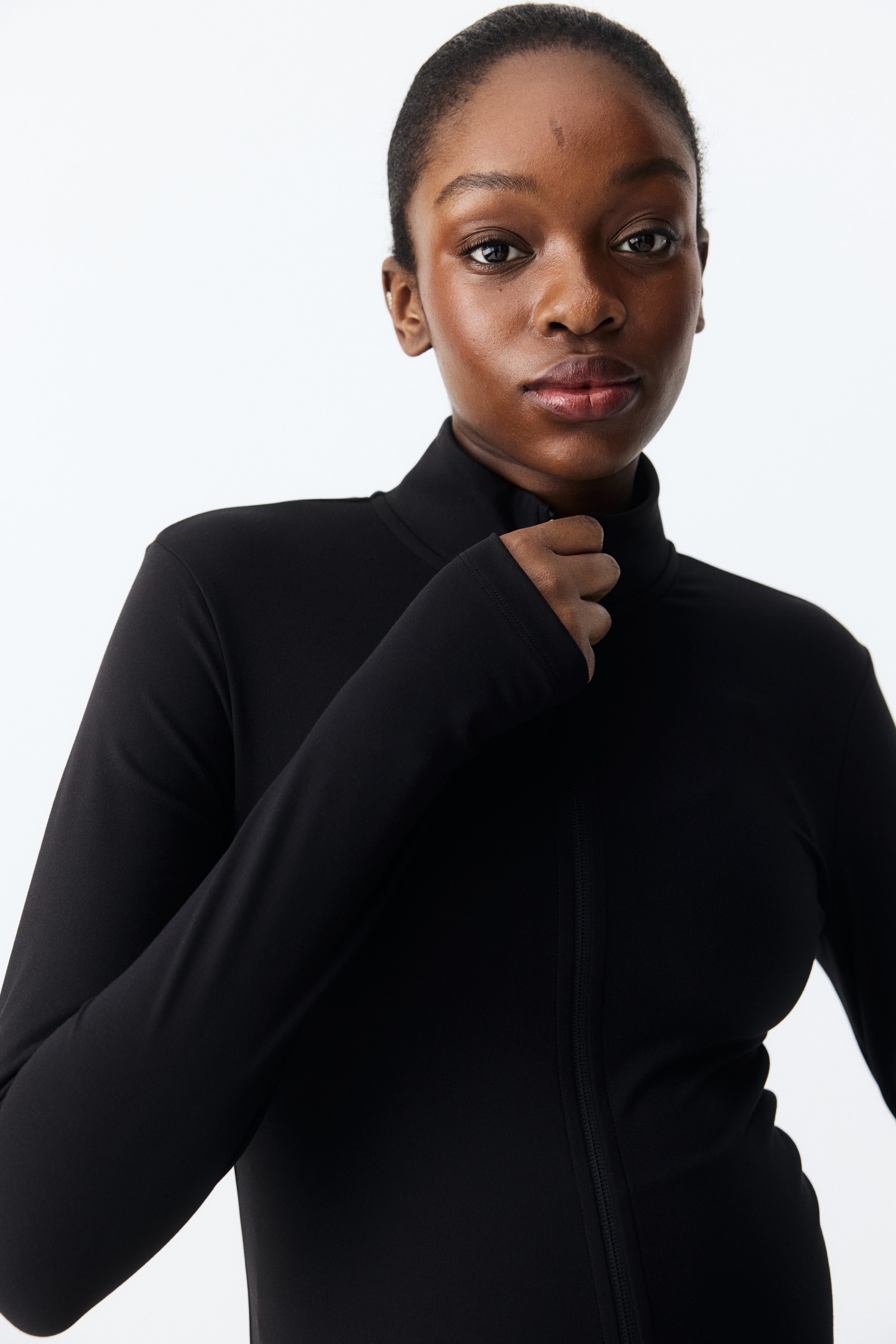 MAMA Veste de sport zippée - Noir/Marron foncé