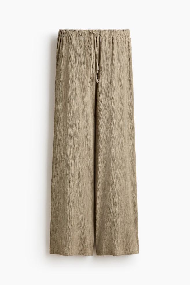 Crinkled drawstring trousers - Light mole/Dark brown/Black/Dusty pink - 1