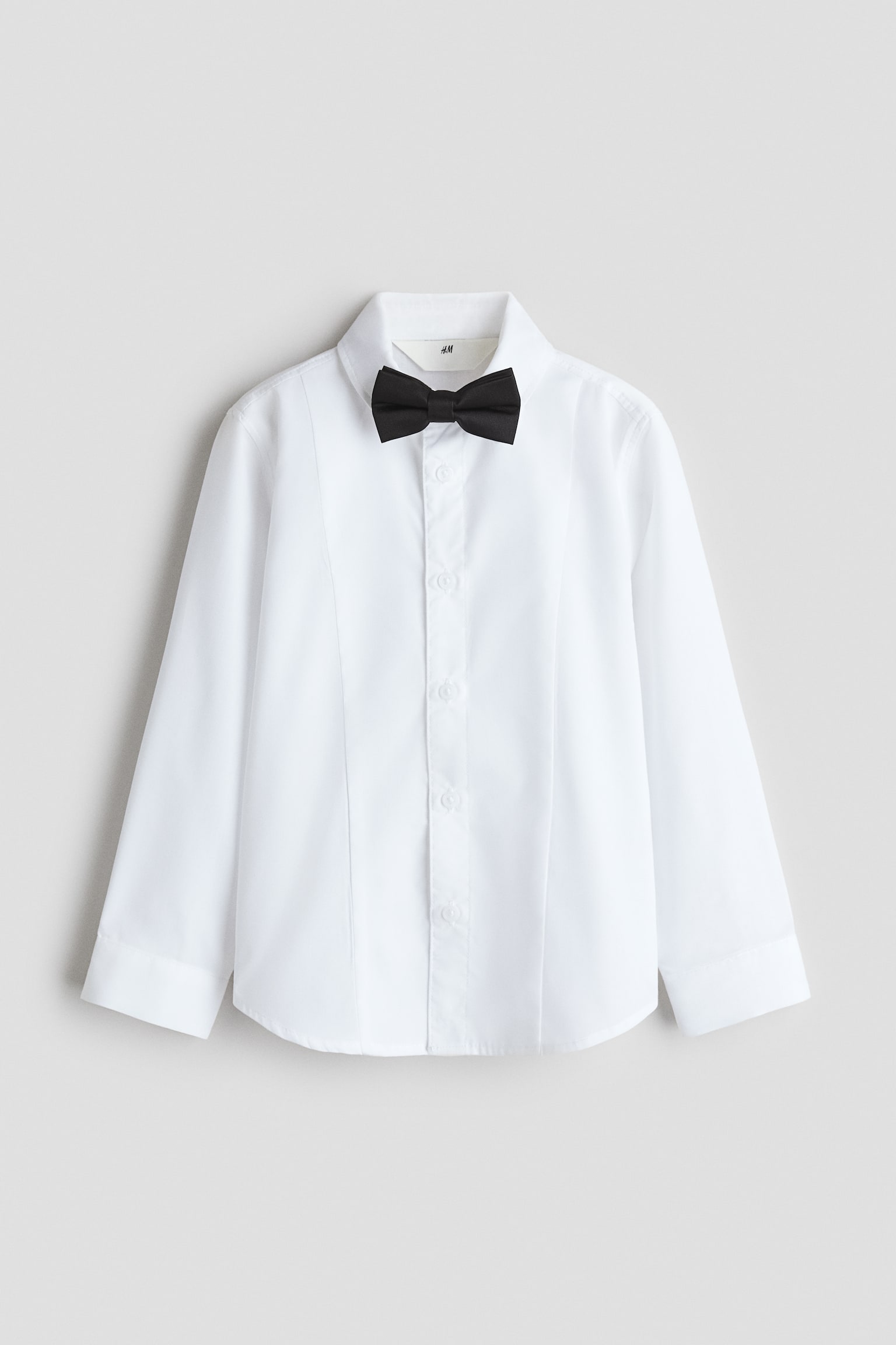 Set 2 pezzi da smoking con camicia e papillon - Bianco