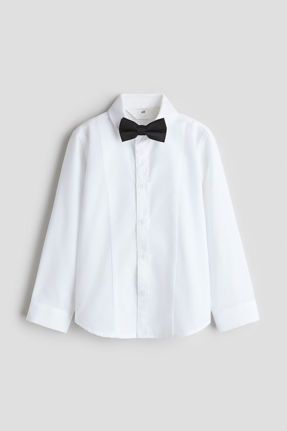 Детские топы H&M 2-Piece Tuxedo Shirt and Bow Tie Set