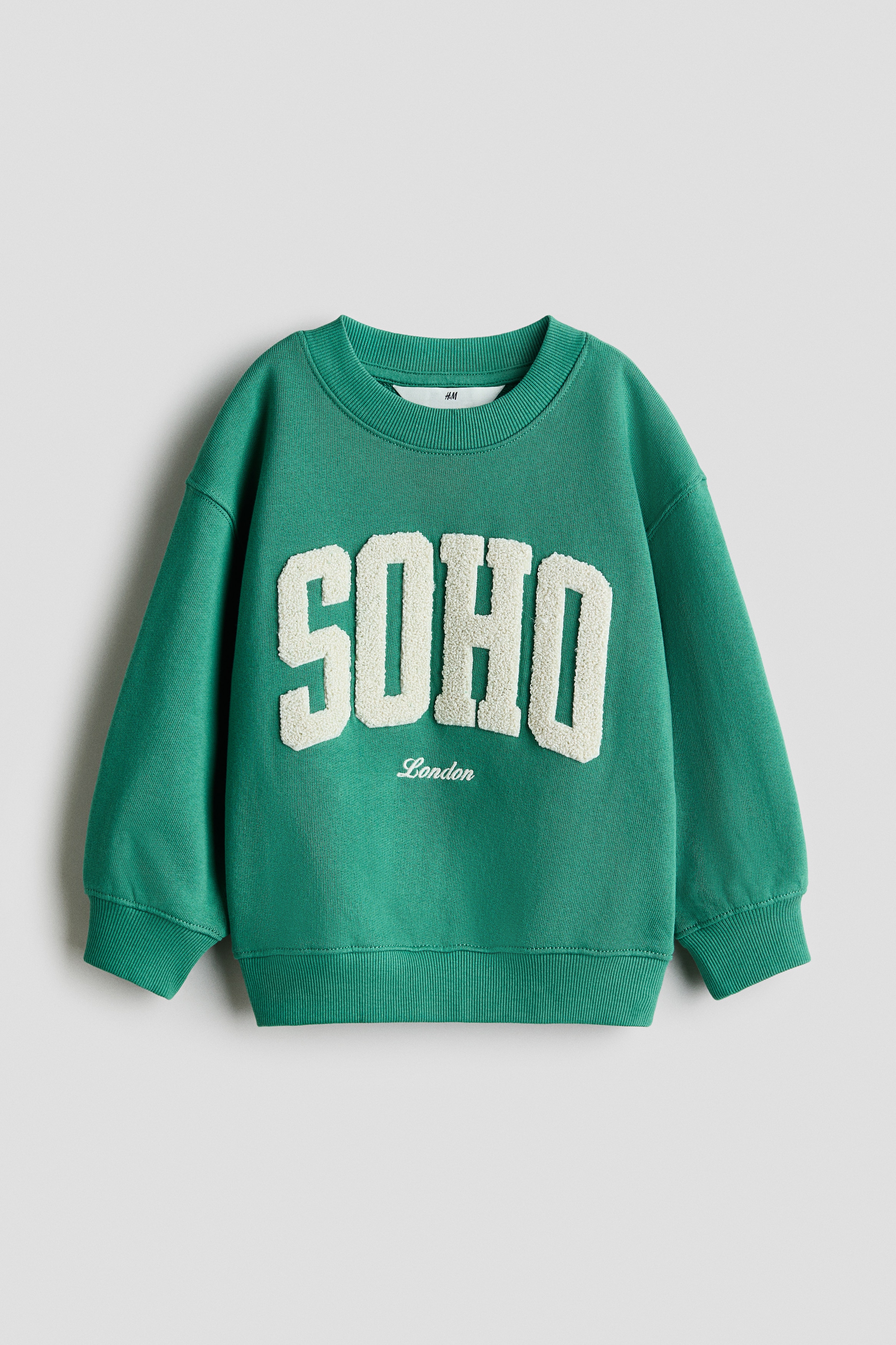 Sweatshirt med trykk og rund hals - Grønn/SOHO/Lys gråmelert/Paris/Sort/Sports dept./Cream/London/Marineblå/Aspen/Brun/Soho/Blå/Cosy Bear Club/Cream/Paris