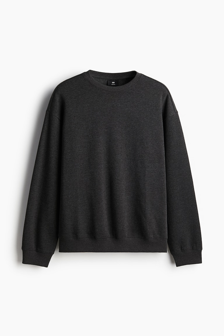 Loose Fit Sweatshirt Black marl Men H&M IN