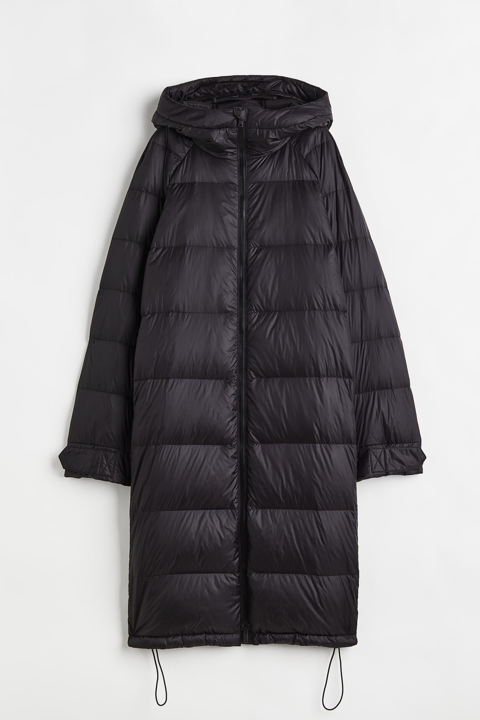 Knee-length down jacket - Black