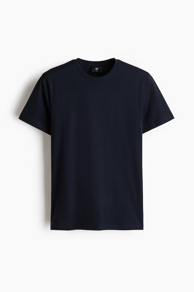 Slim Fit Pima cotton T-shirt - Navy blue/White/Dark brown/Black/Light grey marl/Navy blue/Black/White/White/Dark brown - 1