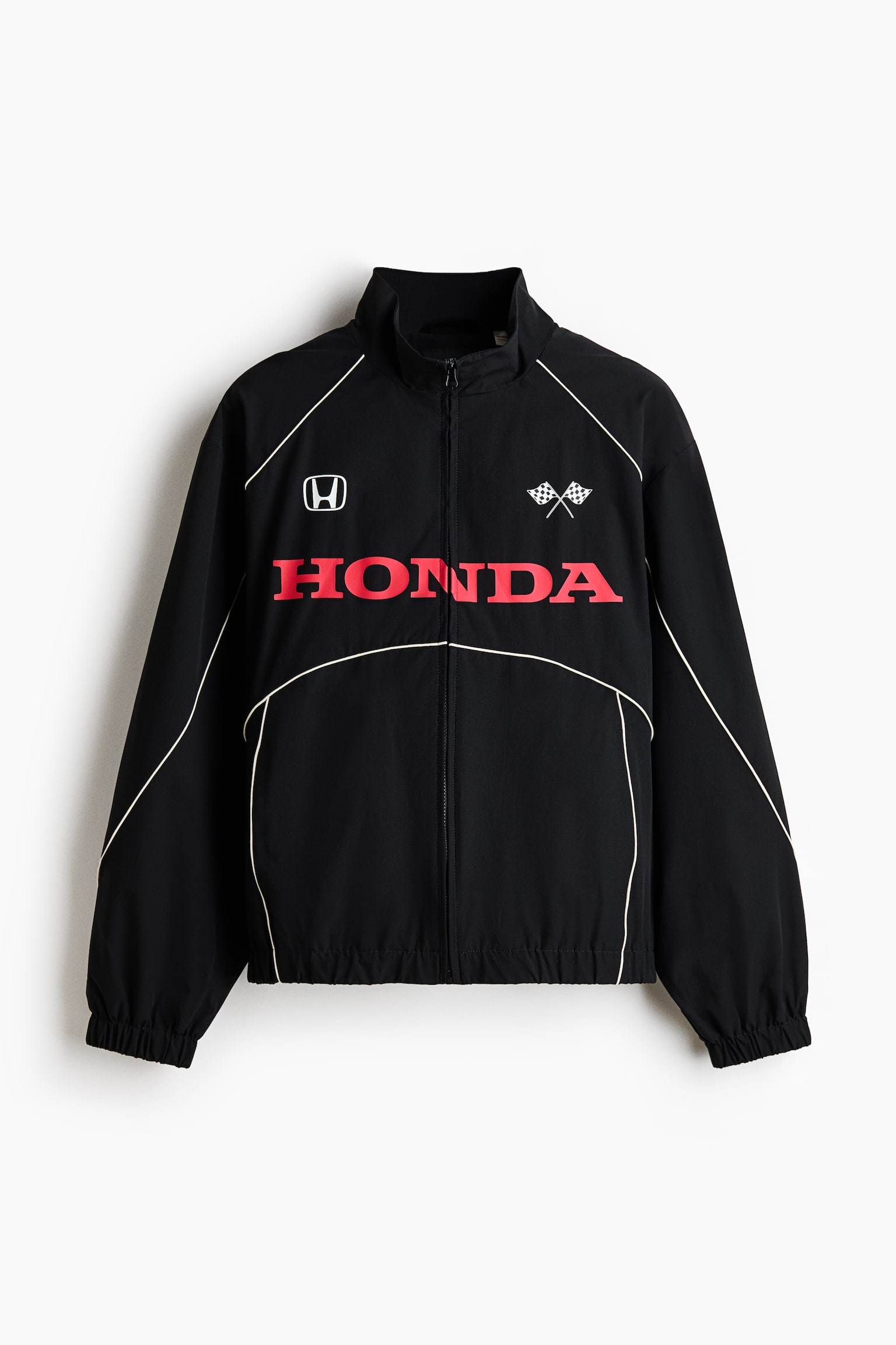 Loose Fit Printed nylon track jacket - Black/Honda - 2