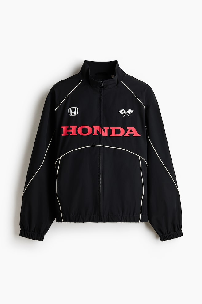 Bedruckte Trainingsjacke aus Nylon in Loose Fit - Schwarz/Honda - 1