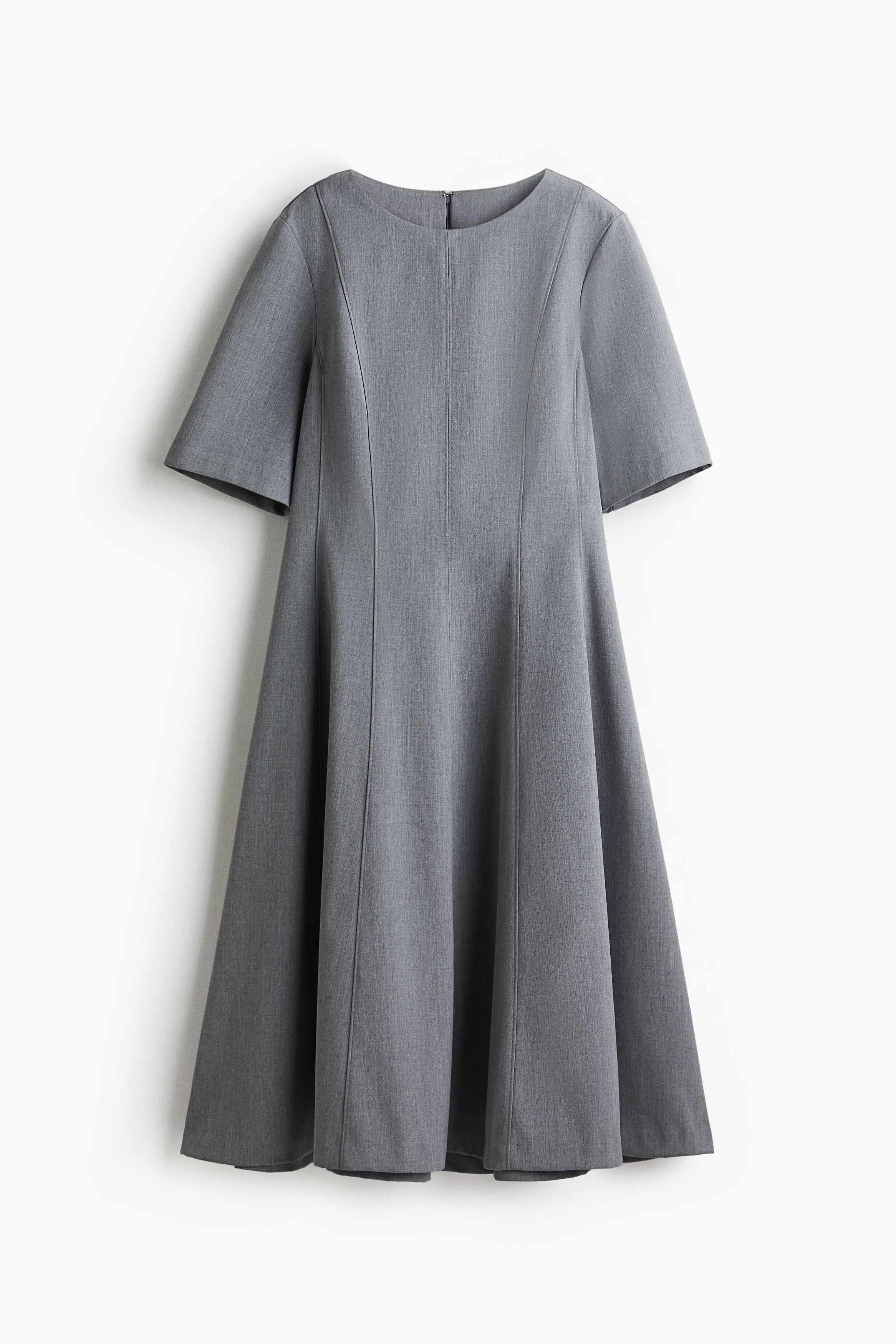 Φόρεμα με εβαζέ κάτω μέρος - Γκρι