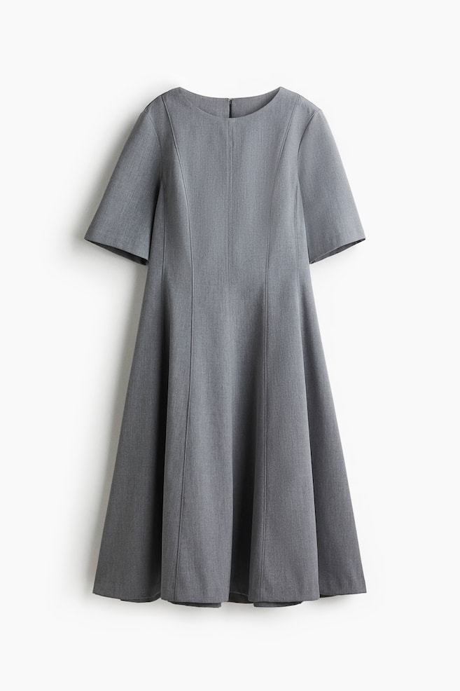 Flared-skirt dress - Grey - 1