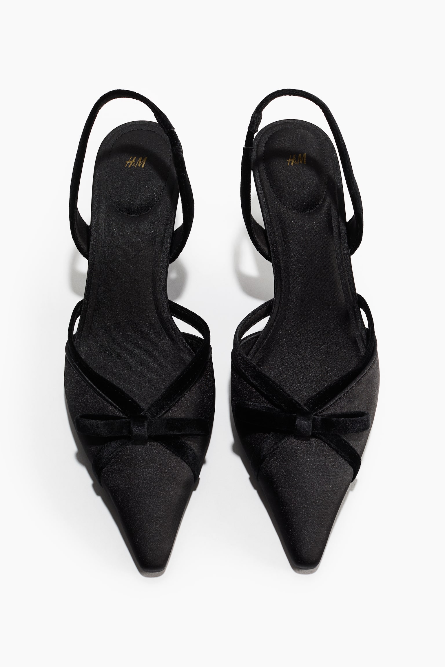 Женские туфли H&M Heeled Satin Slingbacks, цвет: Чёрный — фото 5